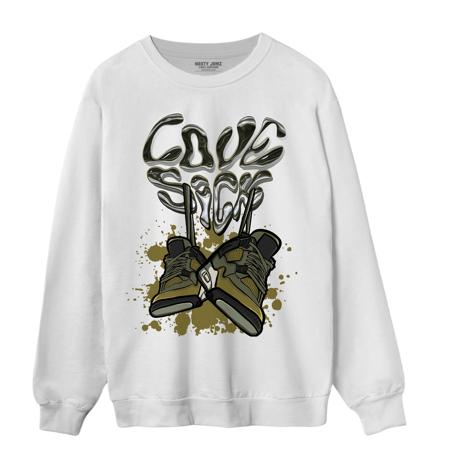 SE Craft Medium Olive 4s Sweatshirt Match Sneaker Love Sick - NastyJamz