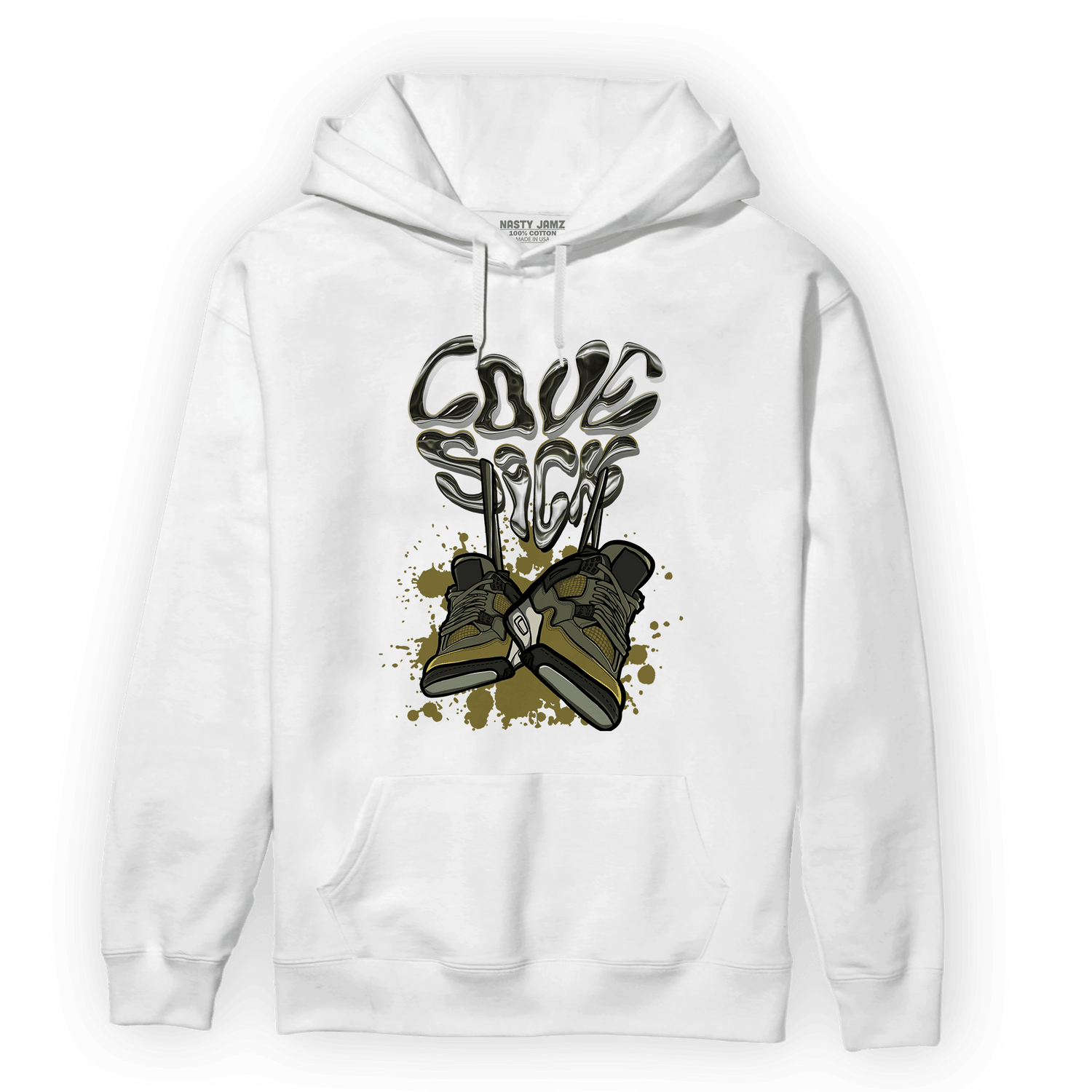 SE Craft Medium Olive 4s Hoodie Match Sneaker Love Sick - NastyJamz
