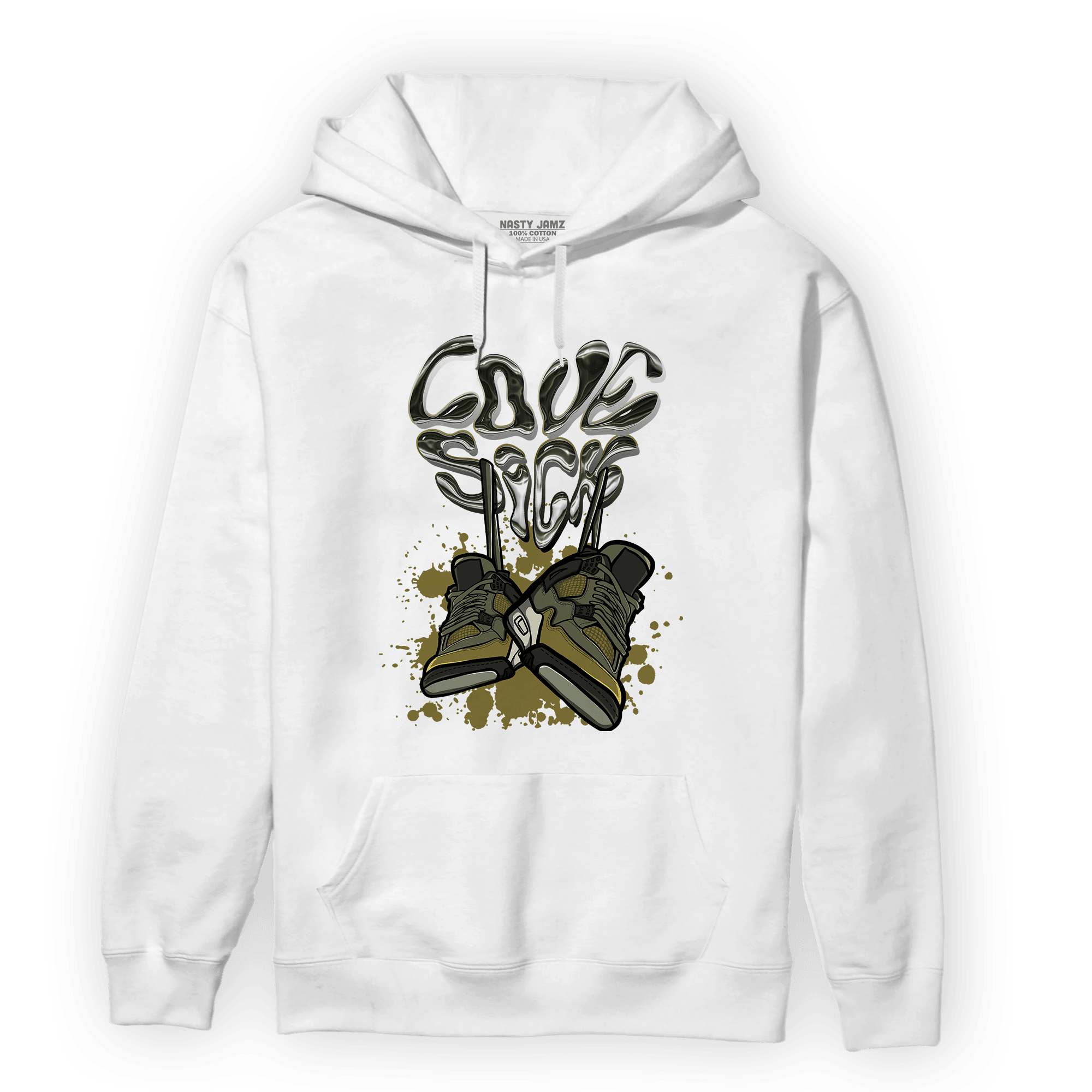 SE Craft Medium Olive 4s Hoodie Match Sneaker Love Sick - NastyJamz