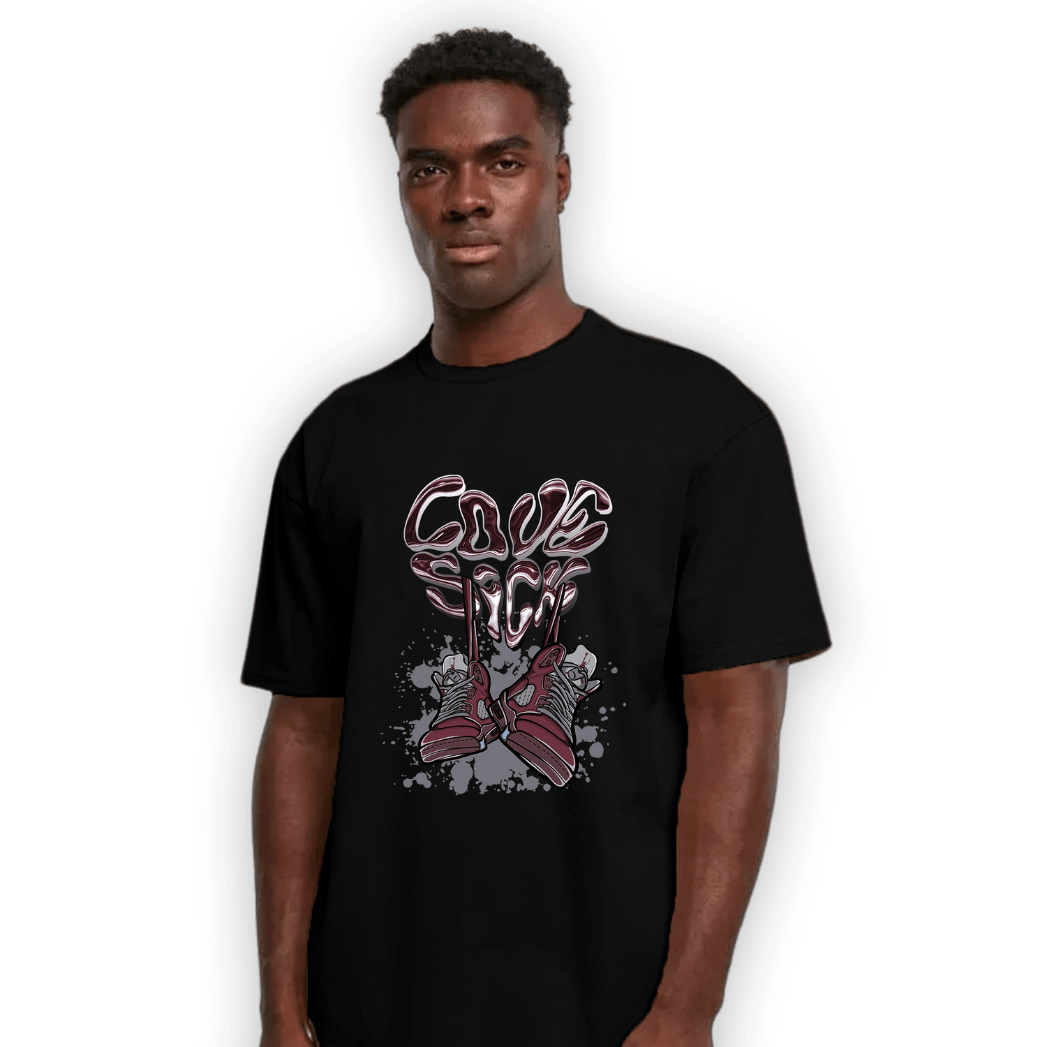 Burgundy 5s T Shirt Match Sneaker Love Sick - NastyJamz