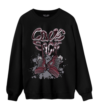 Burgundy 5s Sweatshirt Match Sneaker Love Sick - NastyJamz