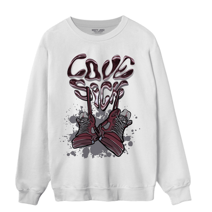 Burgundy 5s Sweatshirt Match Sneaker Love Sick - NastyJamz