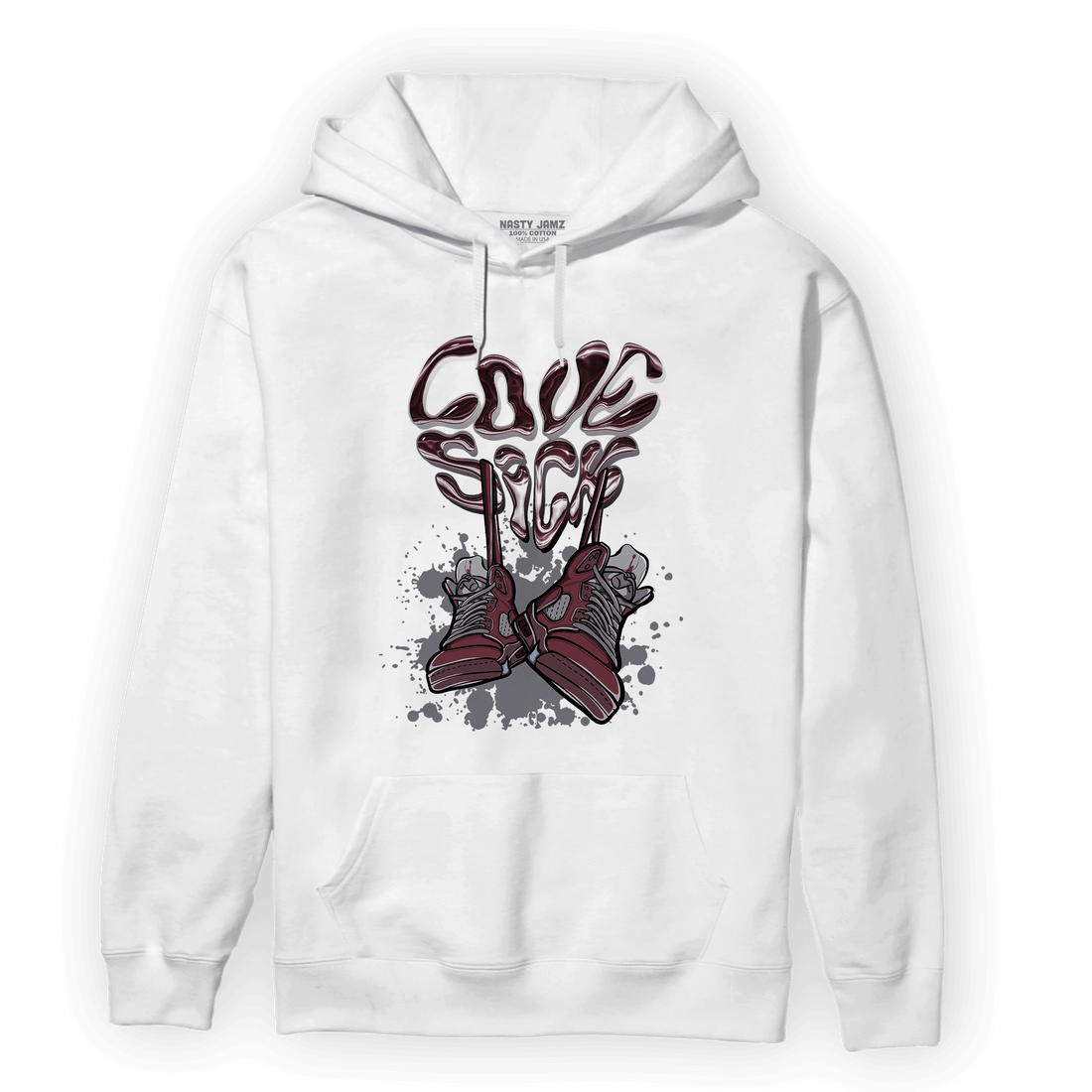 Burgundy 5s Hoodie Match Sneaker Love Sick - NastyJamz