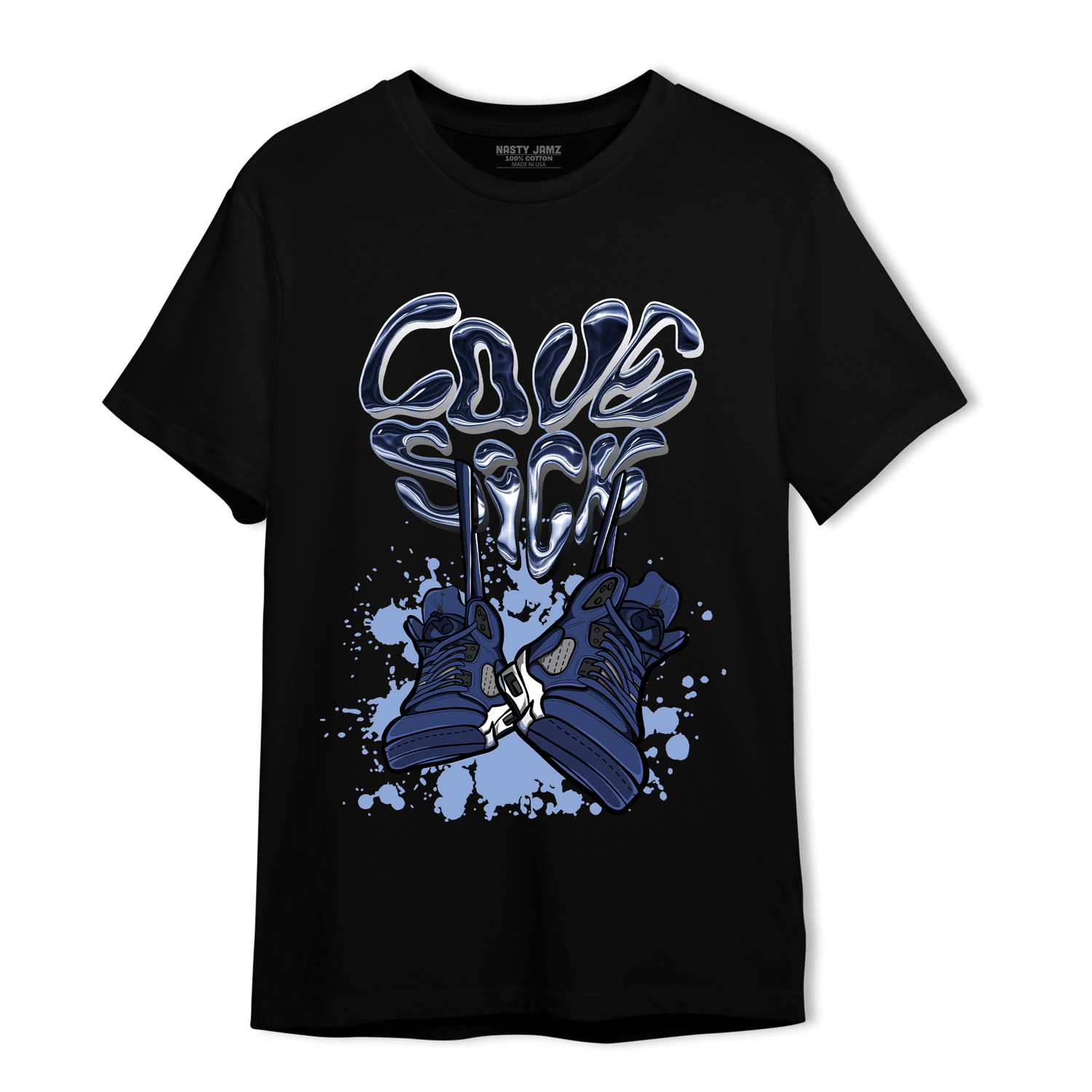 Midnight Navy 5s T Shirt Match Sneaker Love Sick - NastyJamz