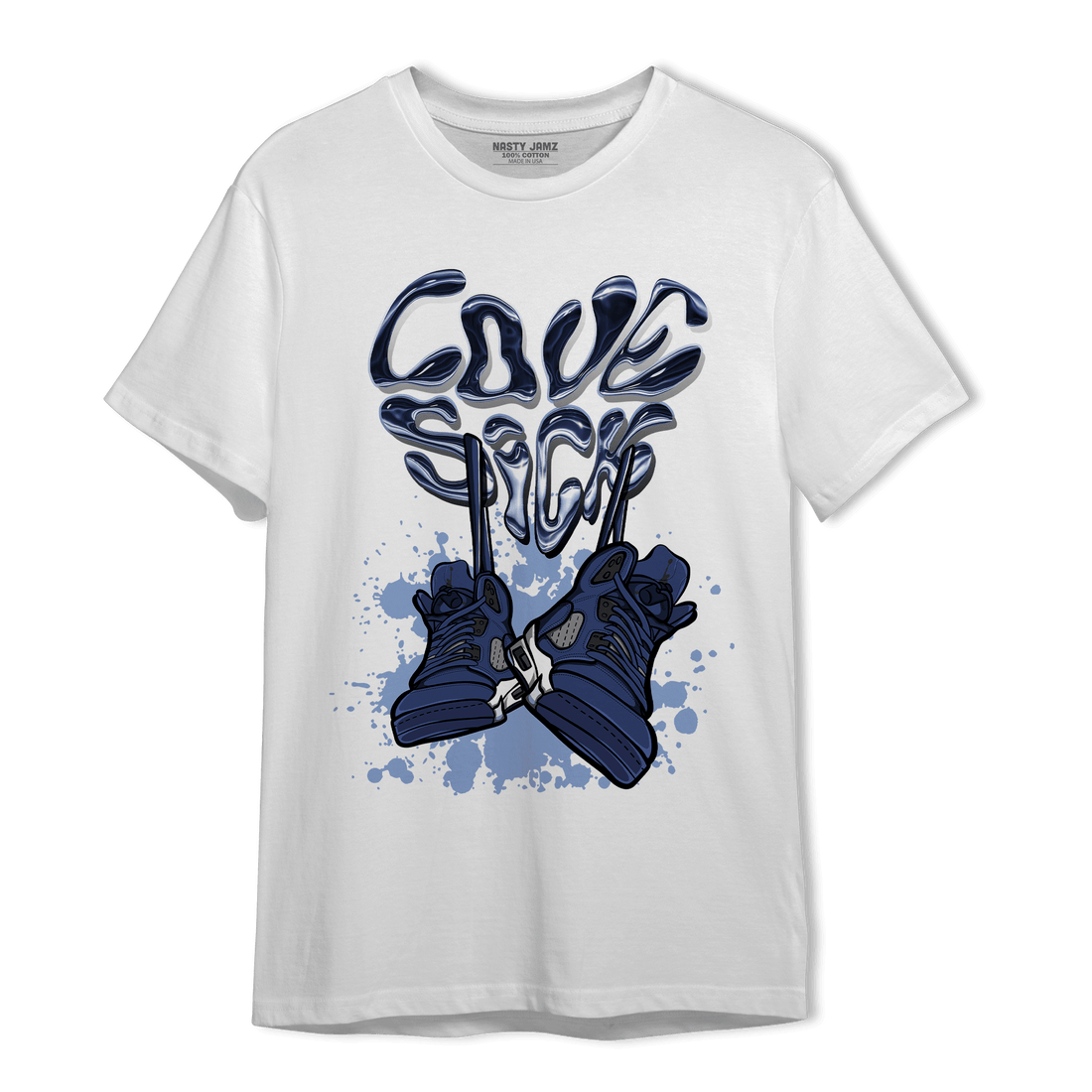 Midnight Navy 5s T Shirt Match Sneaker Love Sick - NastyJamz