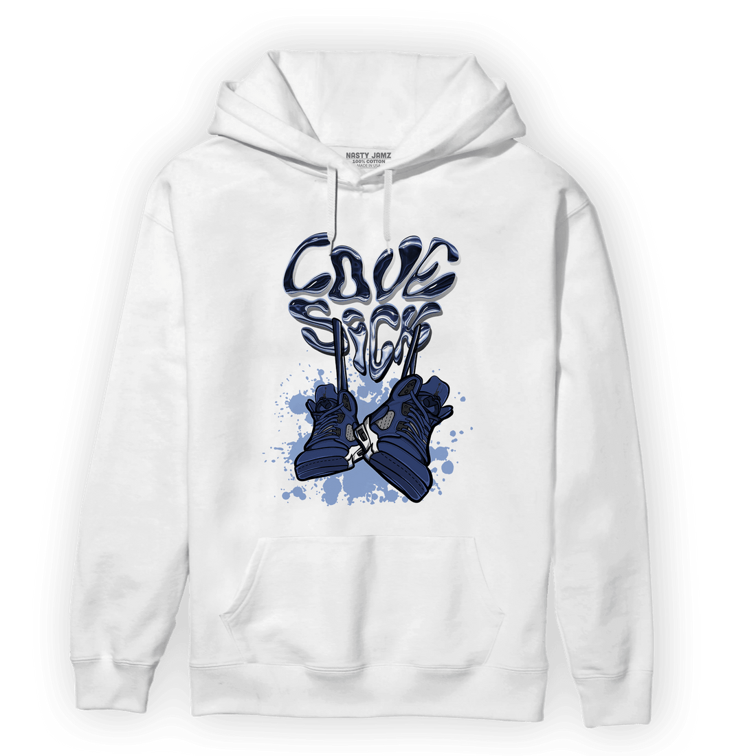 Midnight Navy 5s Hoodie Match Sneaker Love Sick - NastyJamz