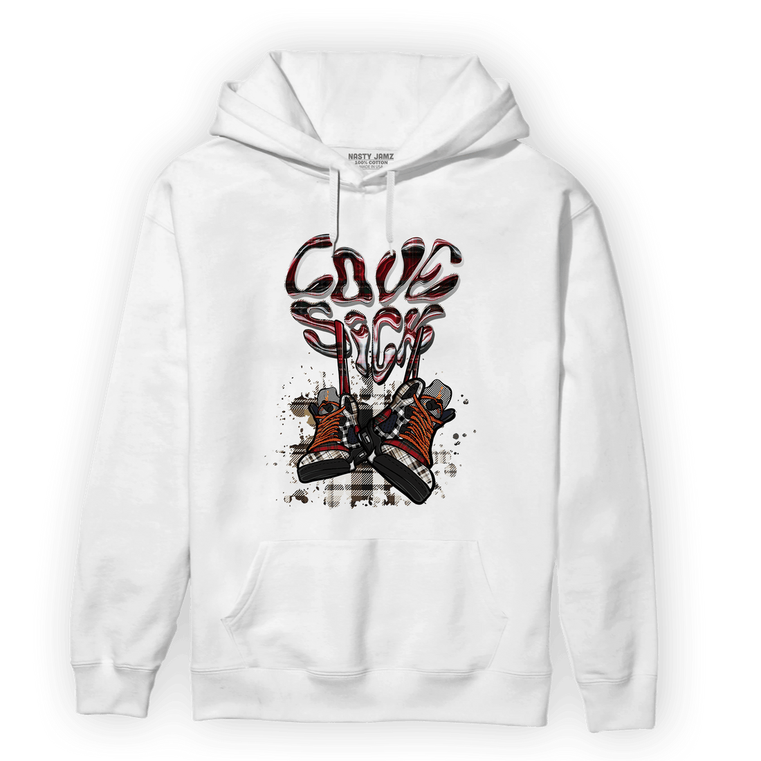 Plaid 5s Hoodie Match Sneaker Love Sick - NastyJamz