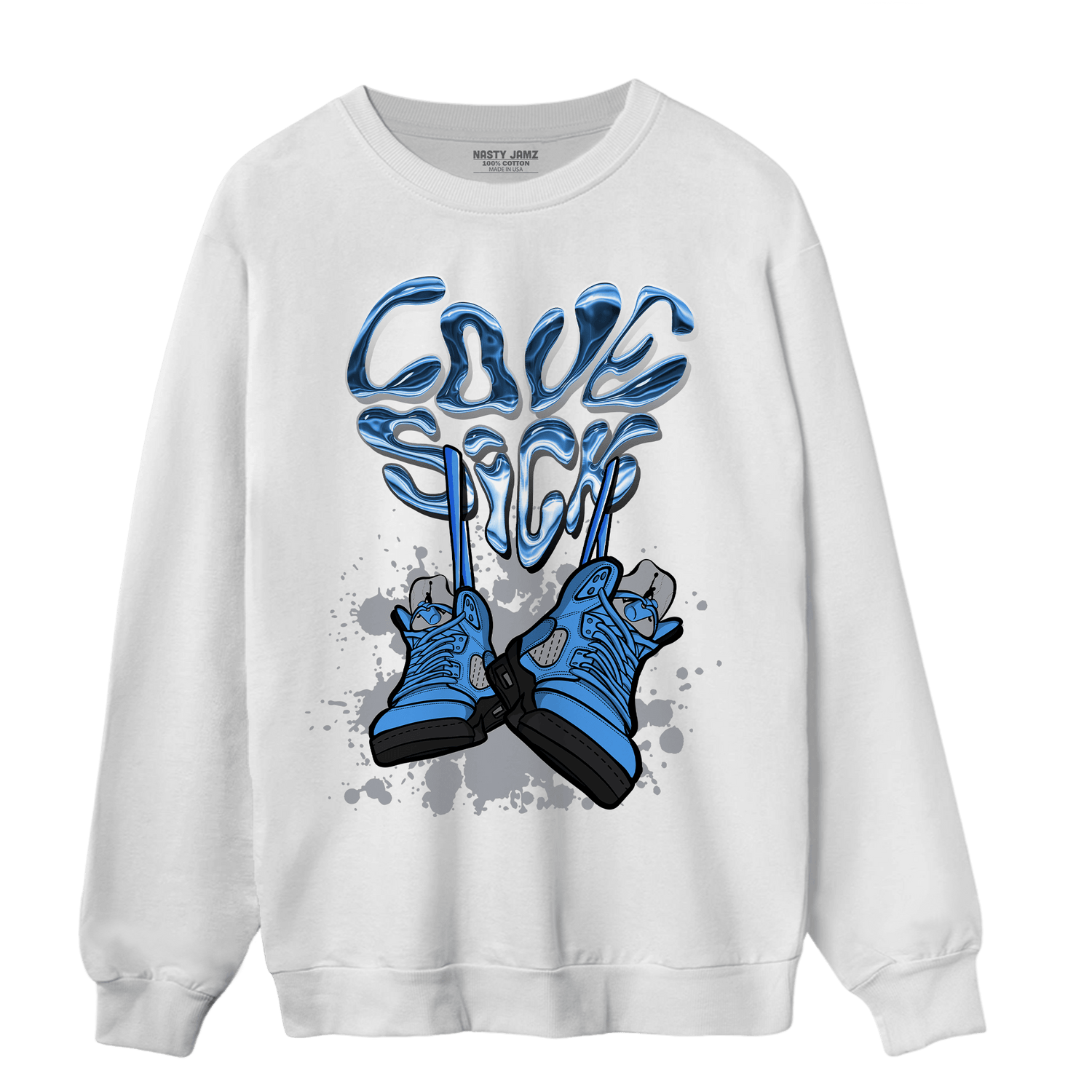 University Blue 5s Sweatshirt Match Sneaker Love Sick - NastyJamz