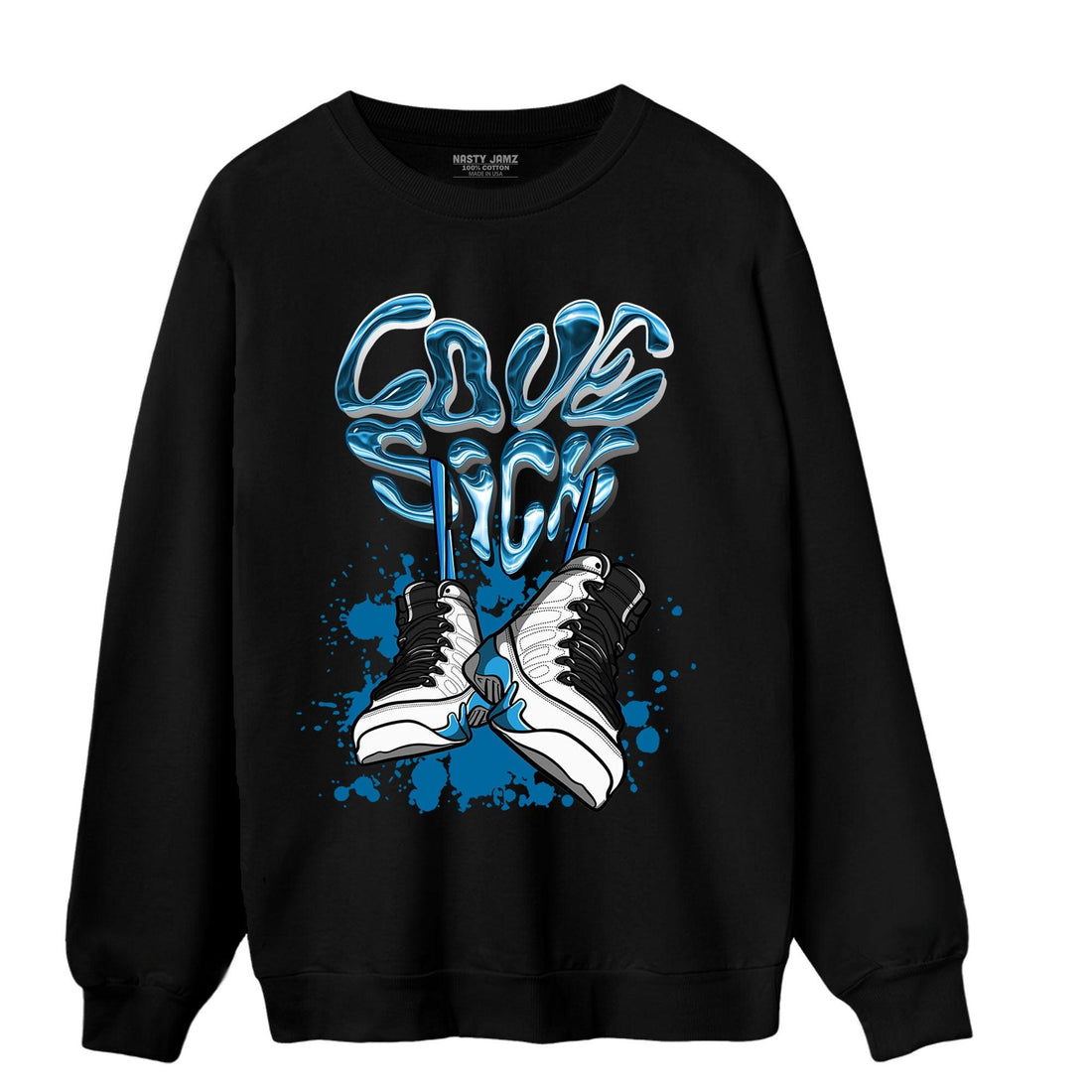 Powder Blue 9s Sweatshirt Match Sneaker Love Sick - NastyJamz