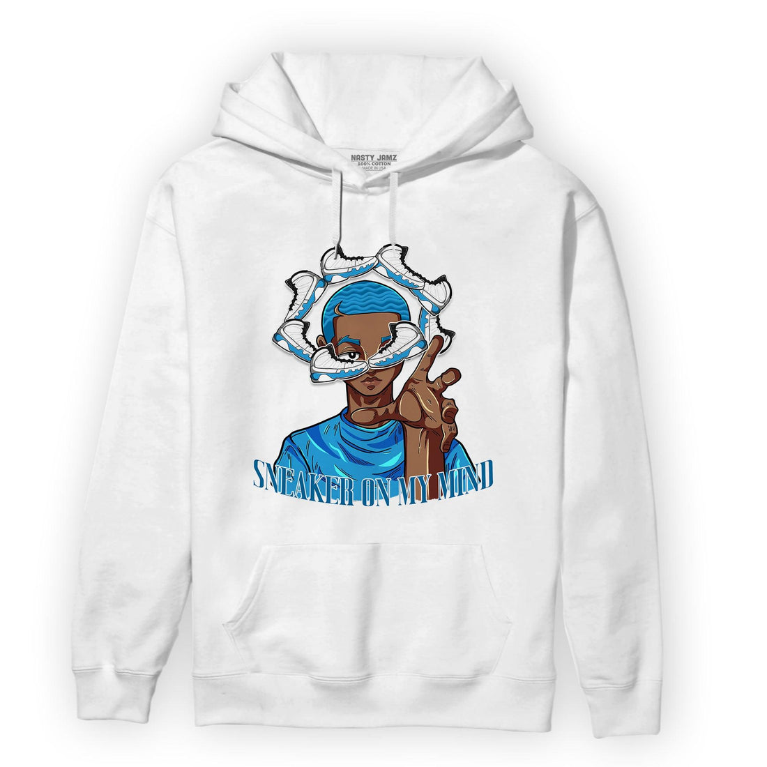 Powder Blue 9s Hoodie Match Sneaker On My Mind - NastyJamz