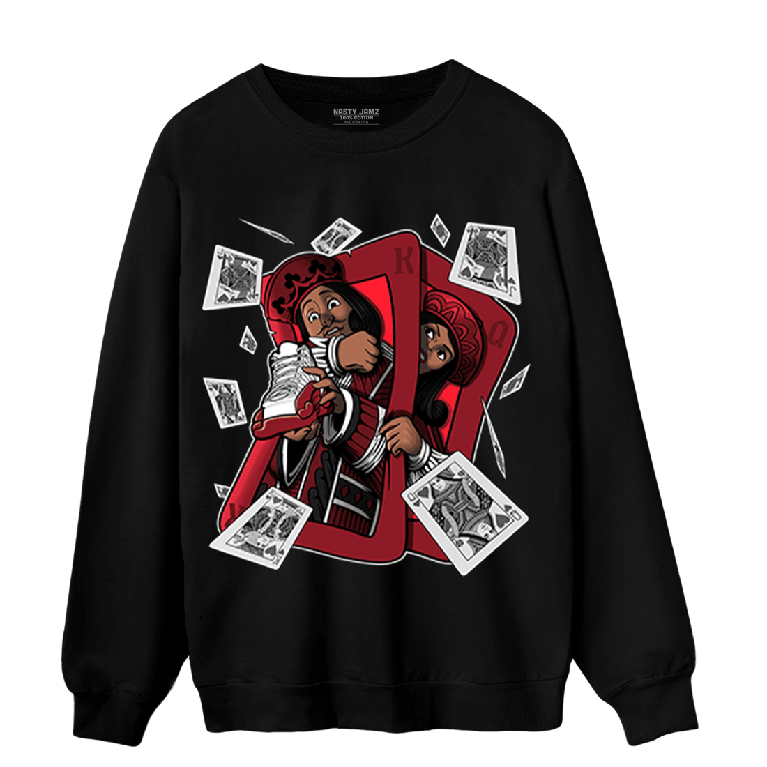 Cherry 12s Sweatshirt Match Sneaker Playing Card - NastyJamz