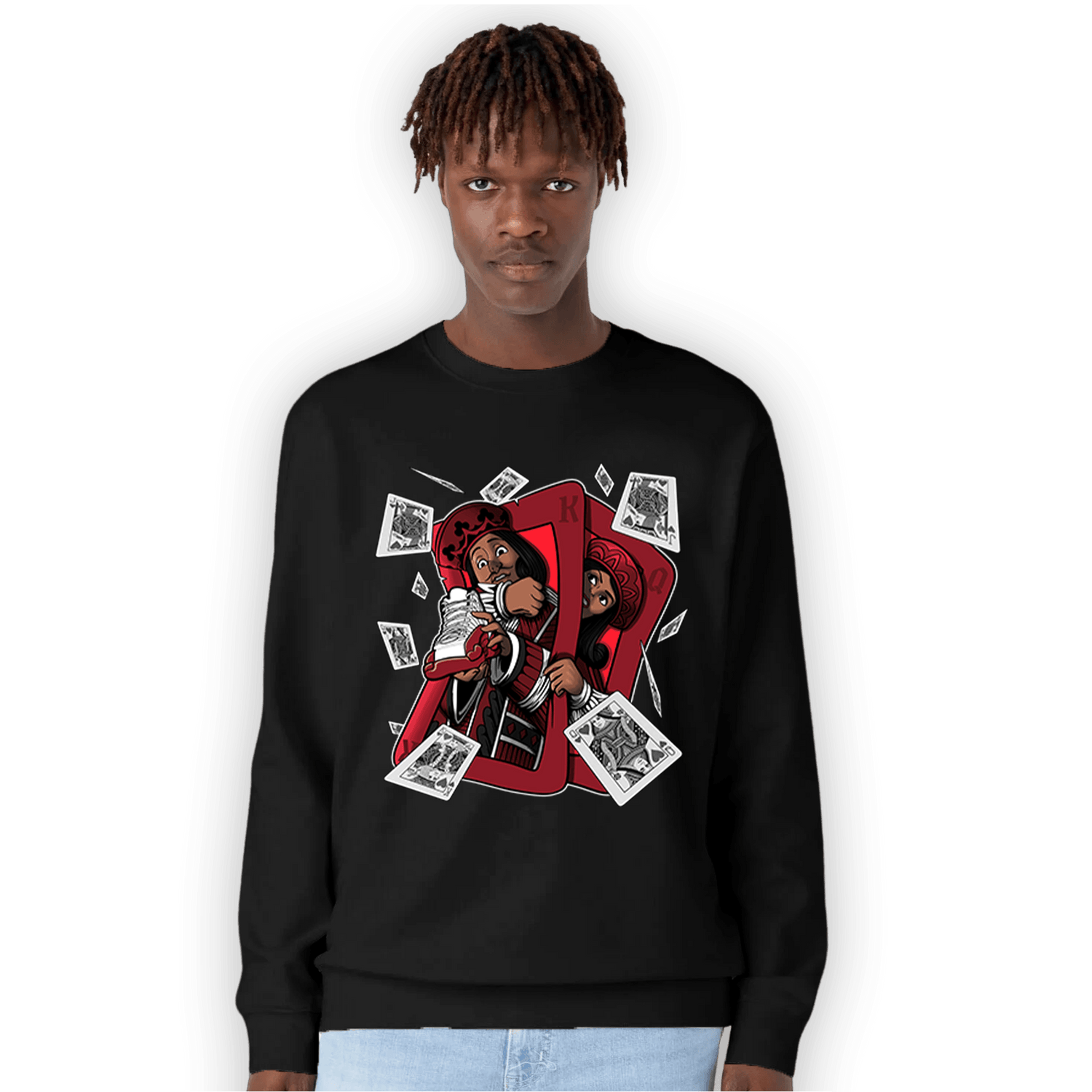 Cherry 12s Sweatshirt Match Sneaker Playing Card - NastyJamz