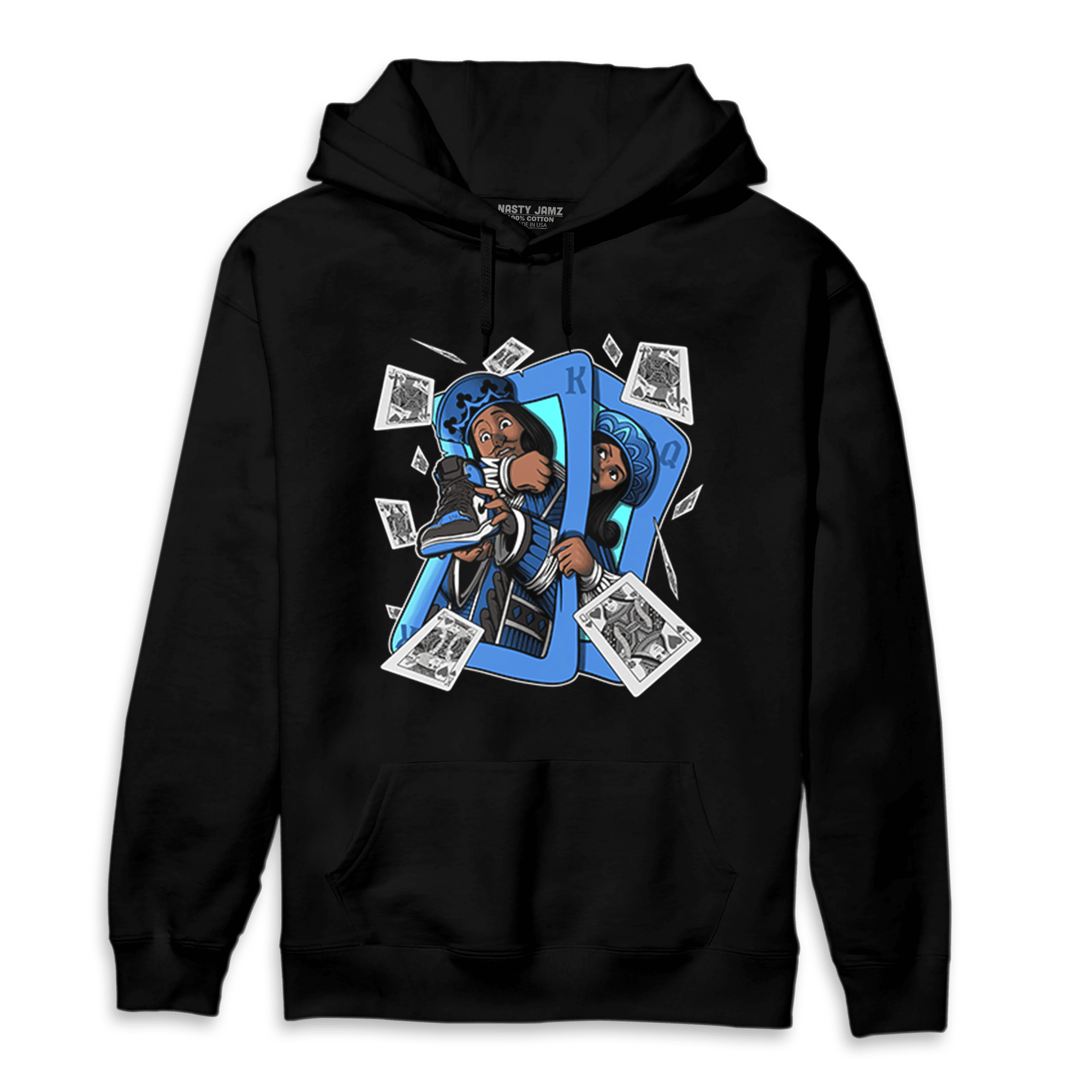 University Blue Toe 1s Hoodie Match Sneaker Playing Card - NastyJamz