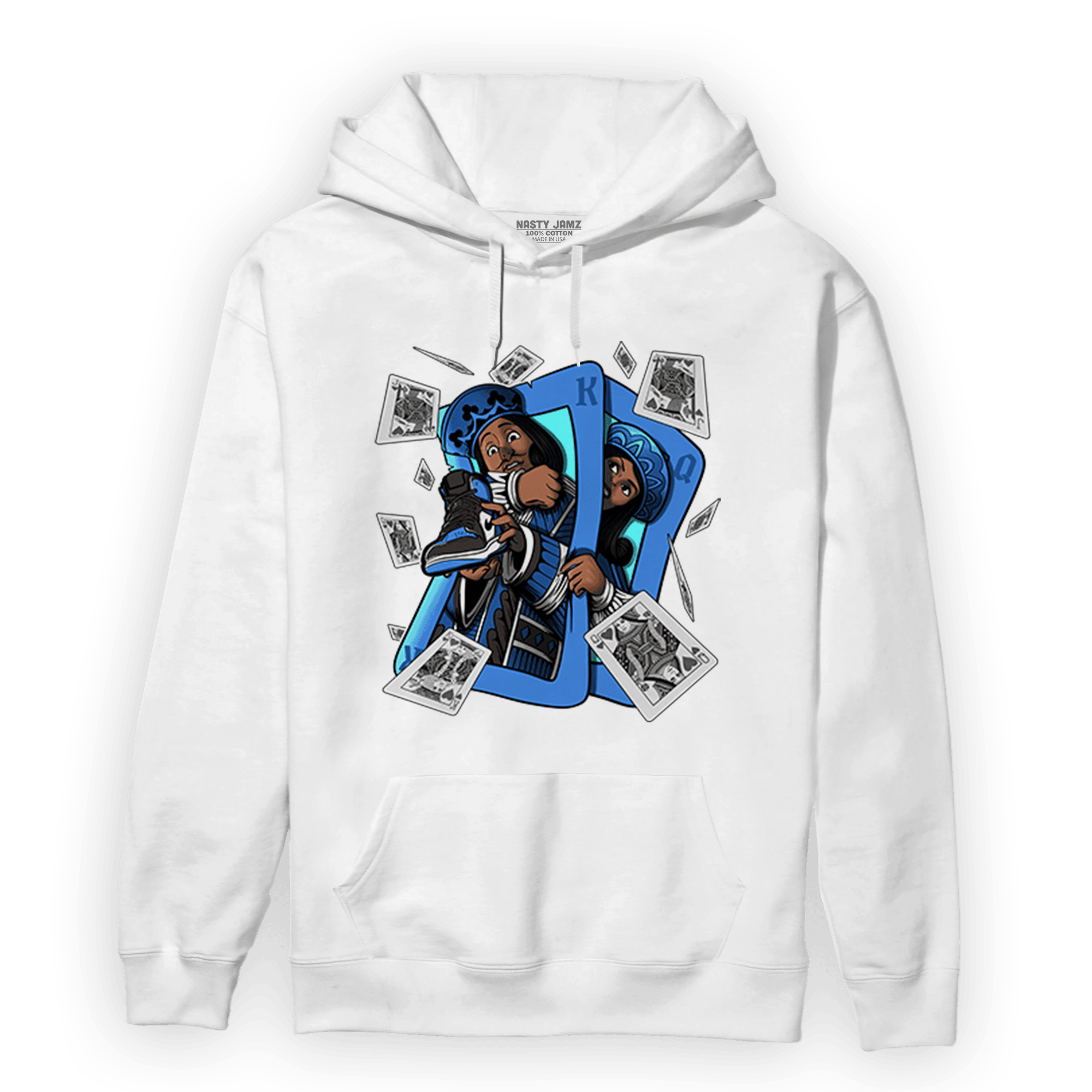 University Blue Toe 1s Hoodie Match Sneaker Playing Card - NastyJamz