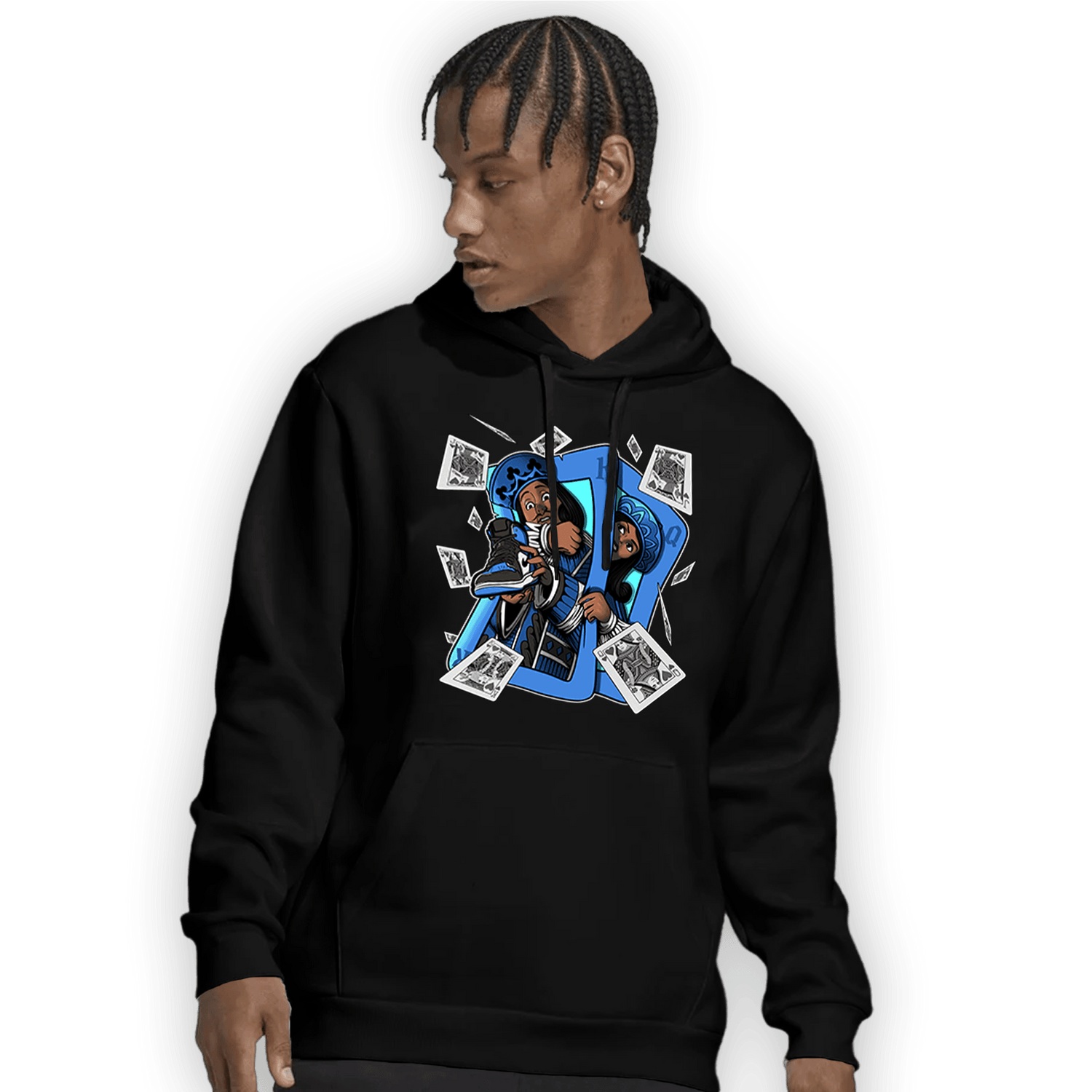 University Blue Toe 1s Hoodie Match Sneaker Playing Card - NastyJamz