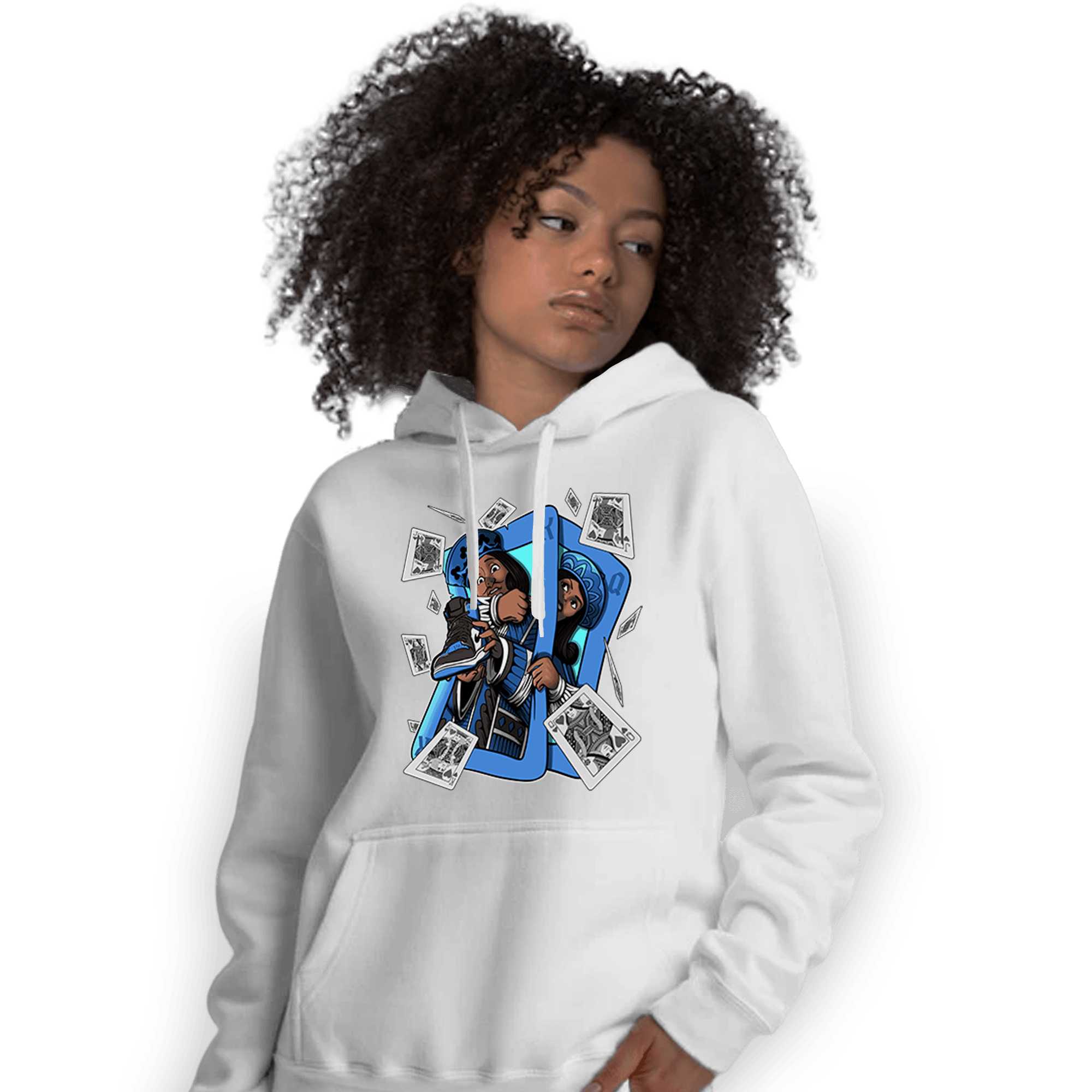 University Blue Toe 1s Hoodie Match Sneaker Playing Card - NastyJamz