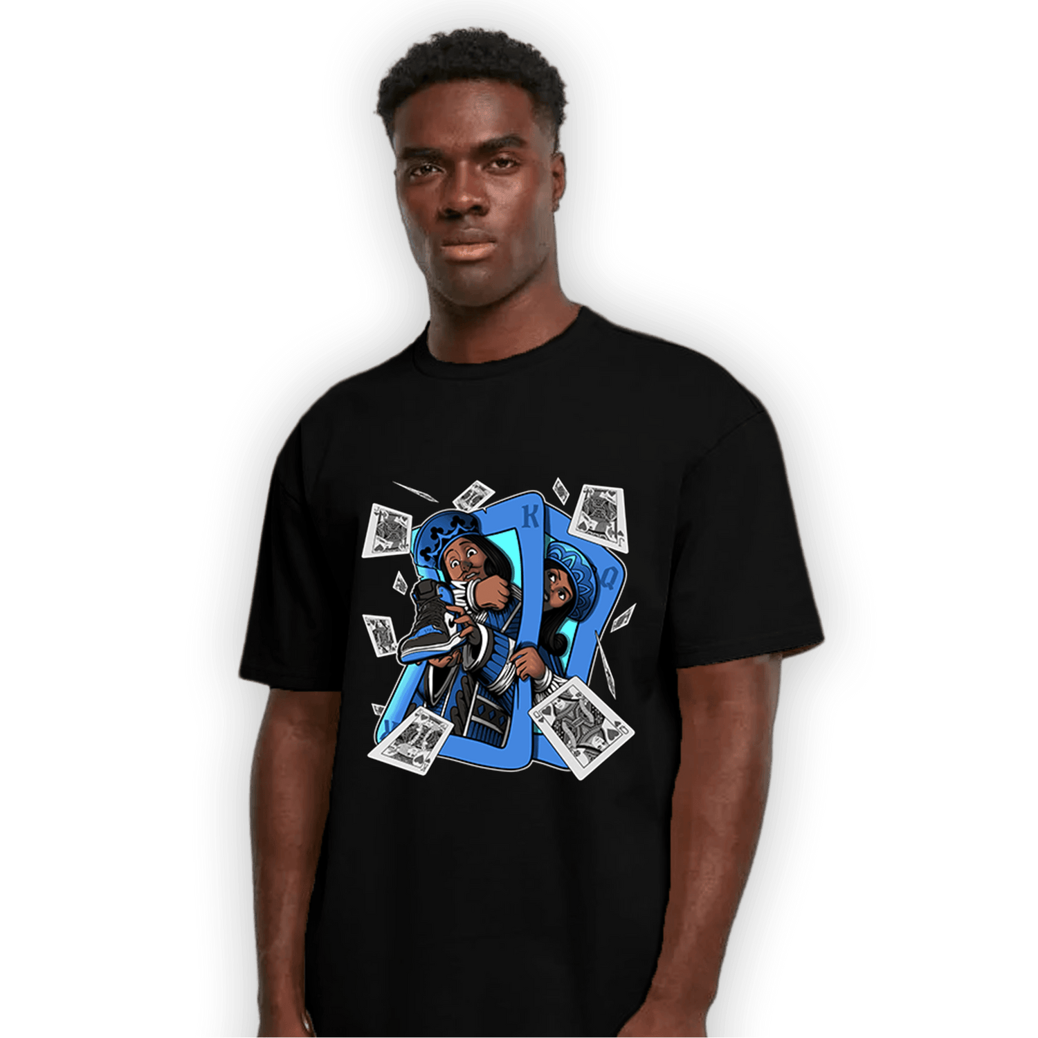 University Blue Toe 1s T Shirt Match Sneaker Playing Card - NastyJamz