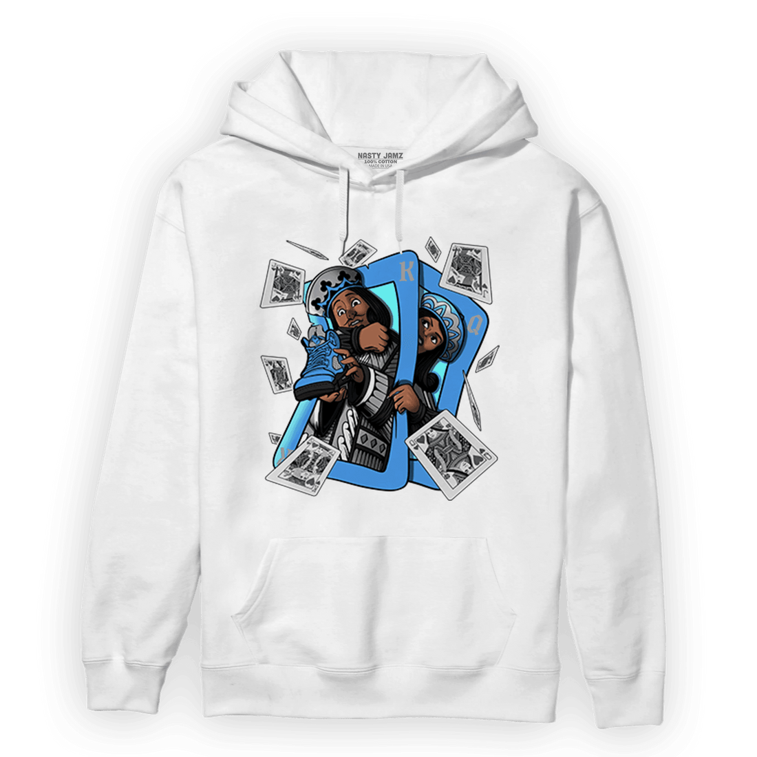 University Blue 5s Hoodie Match Sneaker Playing Card - NastyJamz