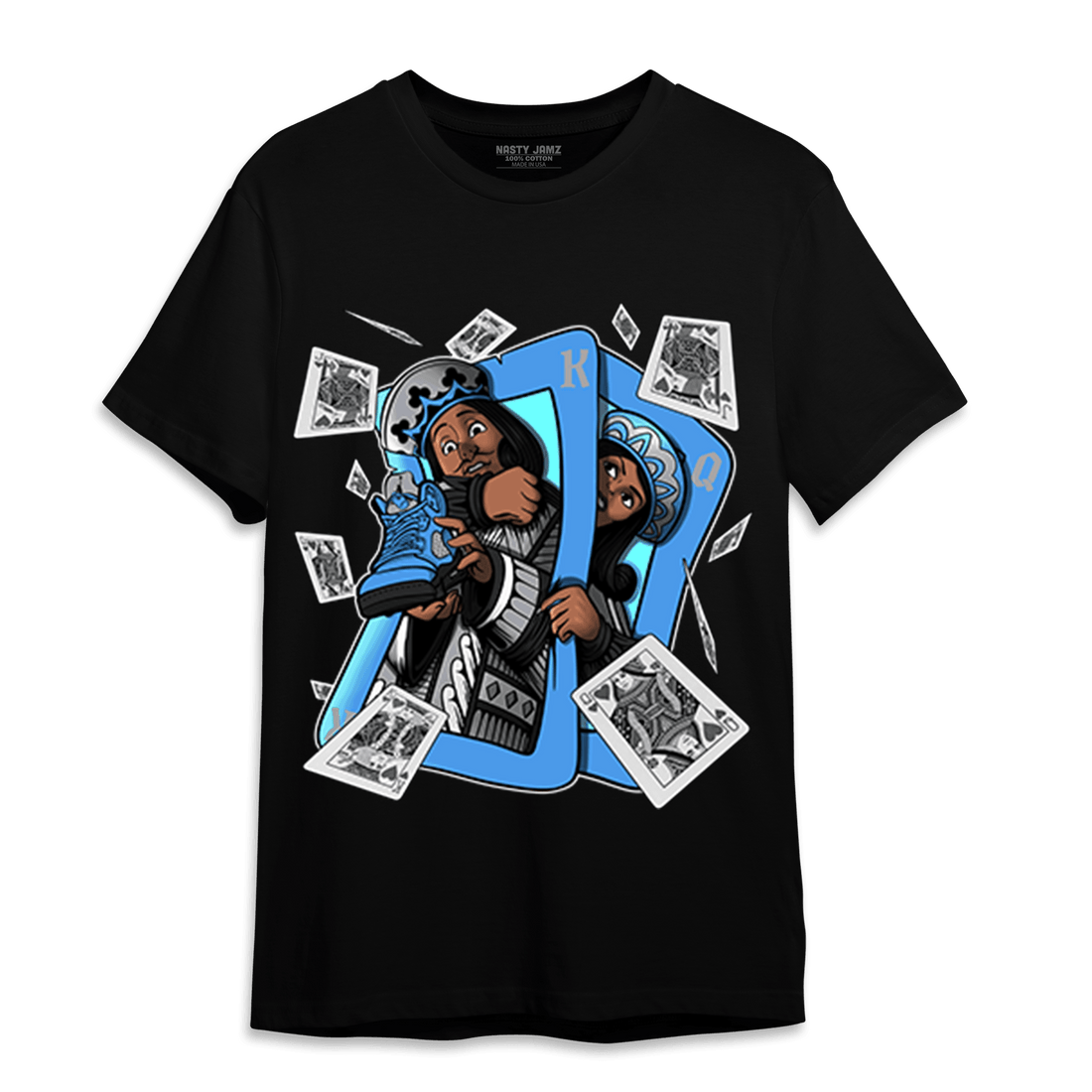 University Blue 5s T Shirt Match Sneaker Playing Card - NastyJamz