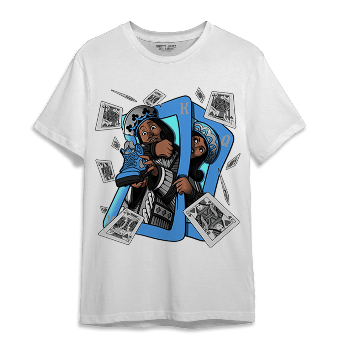 University Blue 5s T Shirt Match Sneaker Playing Card - NastyJamz