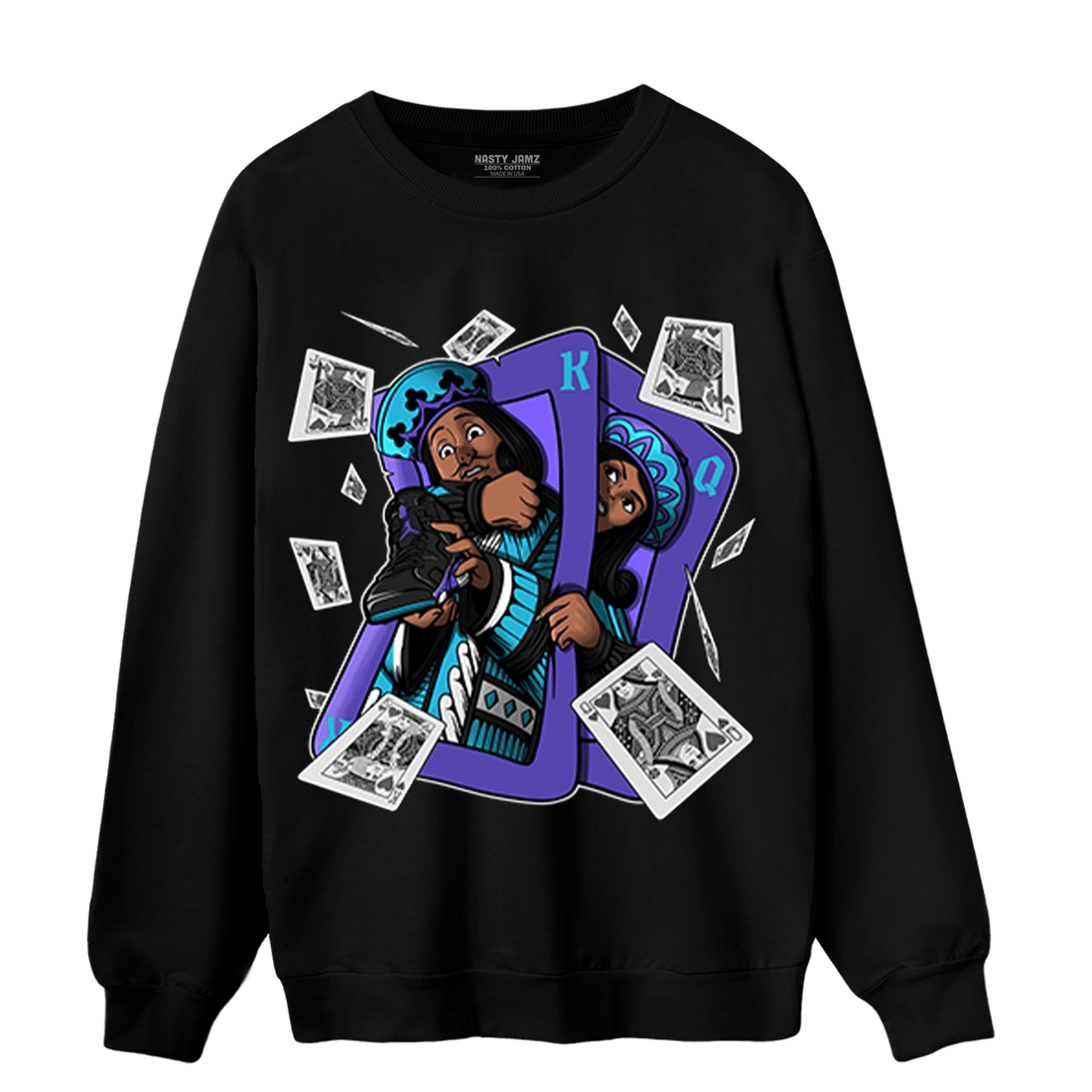 Aqua 6s Sweatshirt Match Sneaker Playing Card - NastyJamz