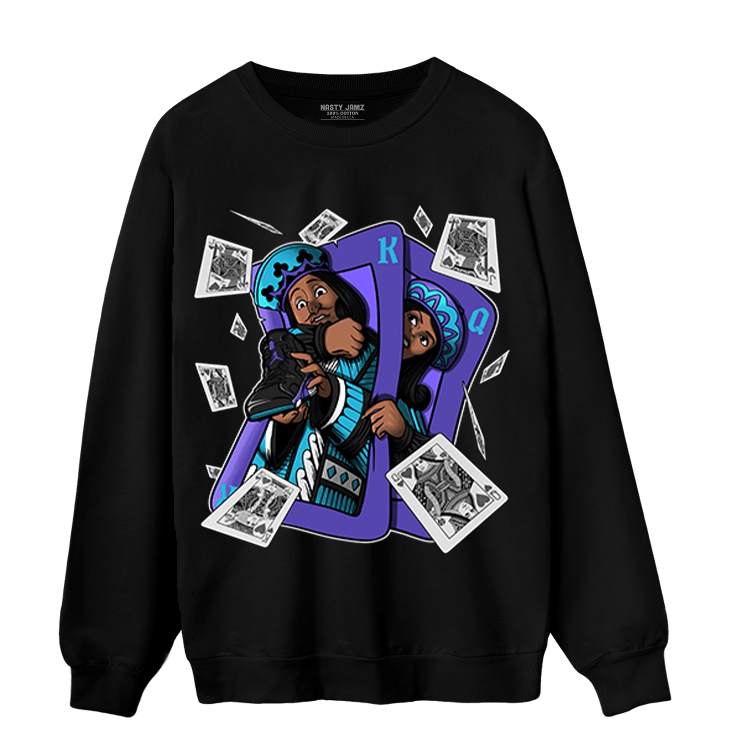 Aqua 6s Sweatshirt Match Sneaker Playing Card - NastyJamz