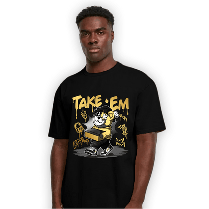 Mid SE Black Gold 1s T Shirt Match Take &