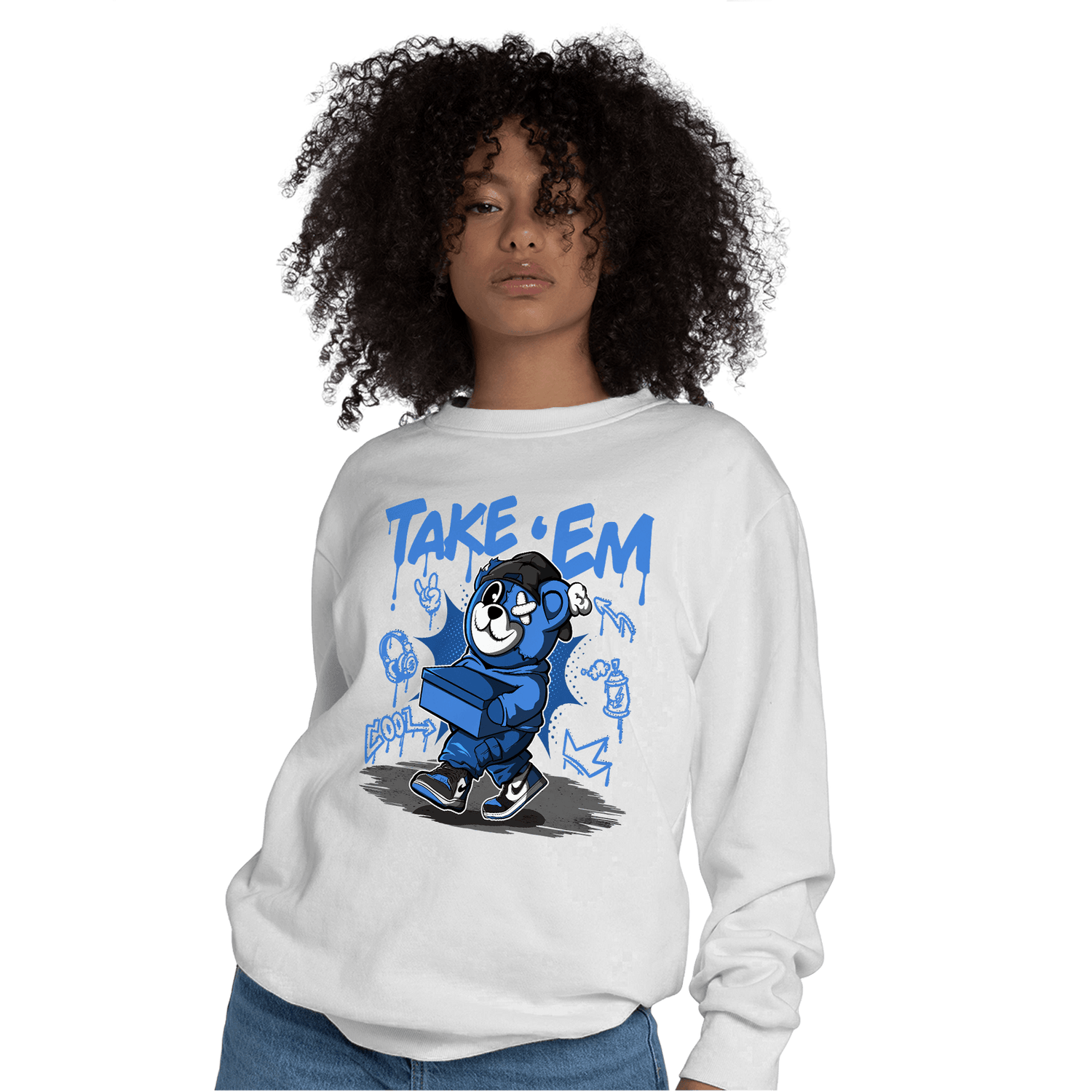 University Blue Toe 1s Sweatshirt Match Take &