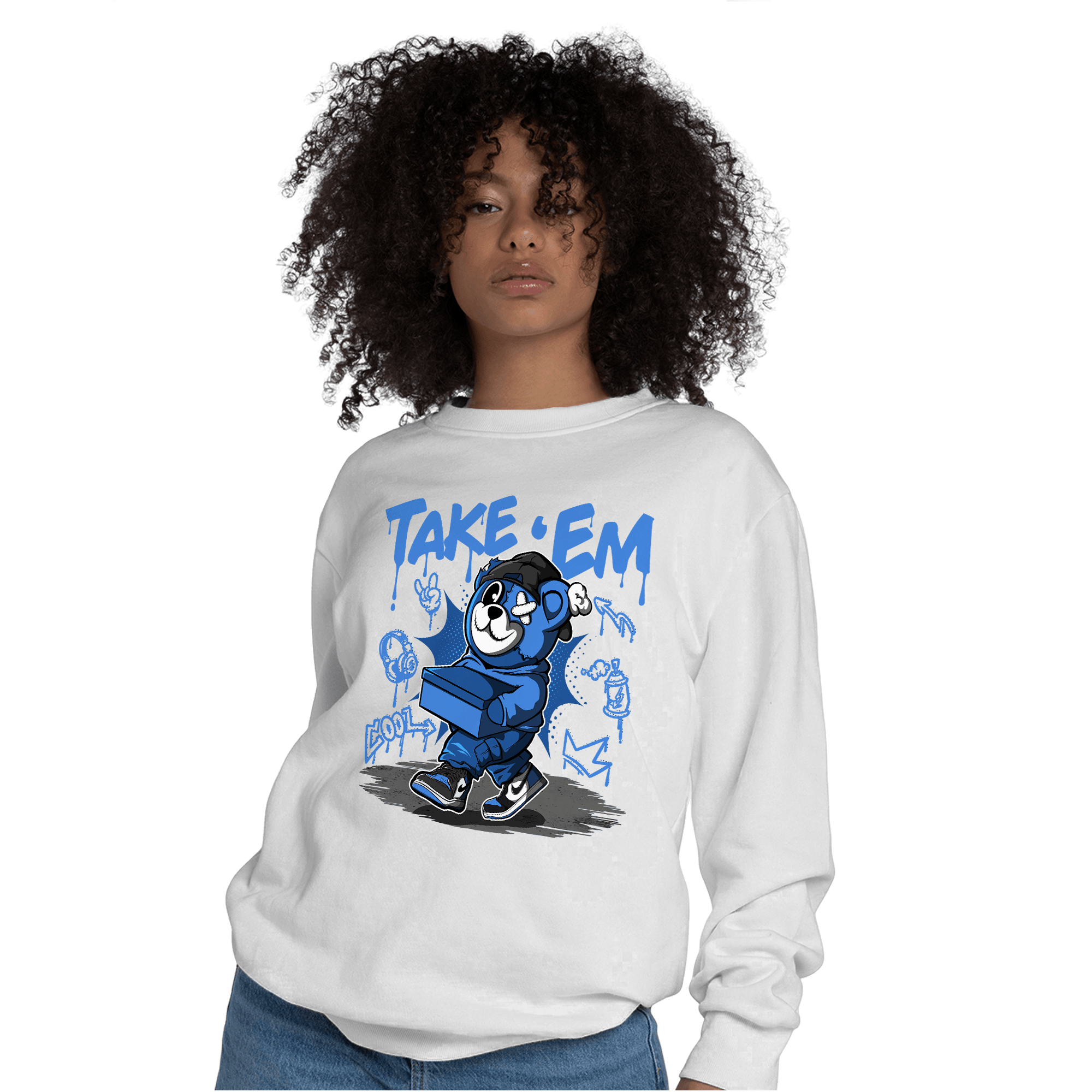 University Blue Toe 1s Sweatshirt Match Take &