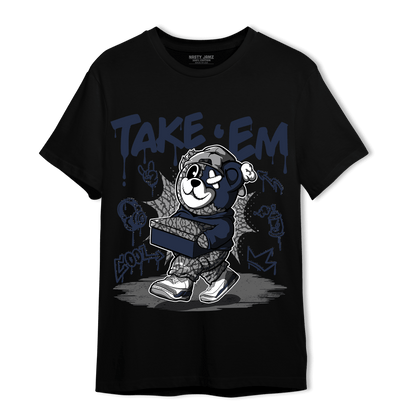 White Navy 3s T Shirt Match Take &