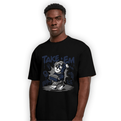 White Navy 3s T Shirt Match Take &
