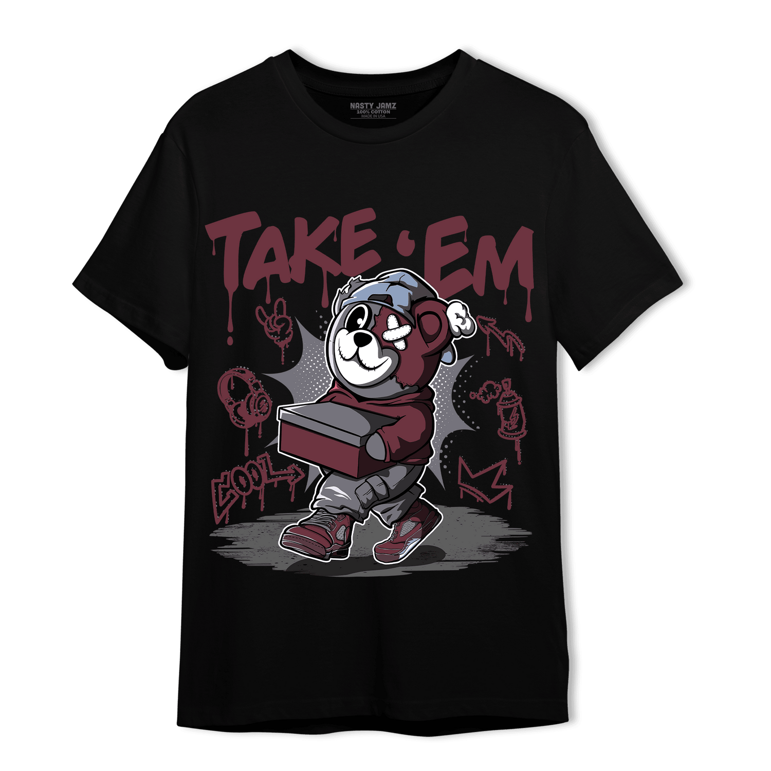Burgundy 5s T Shirt Match Take &