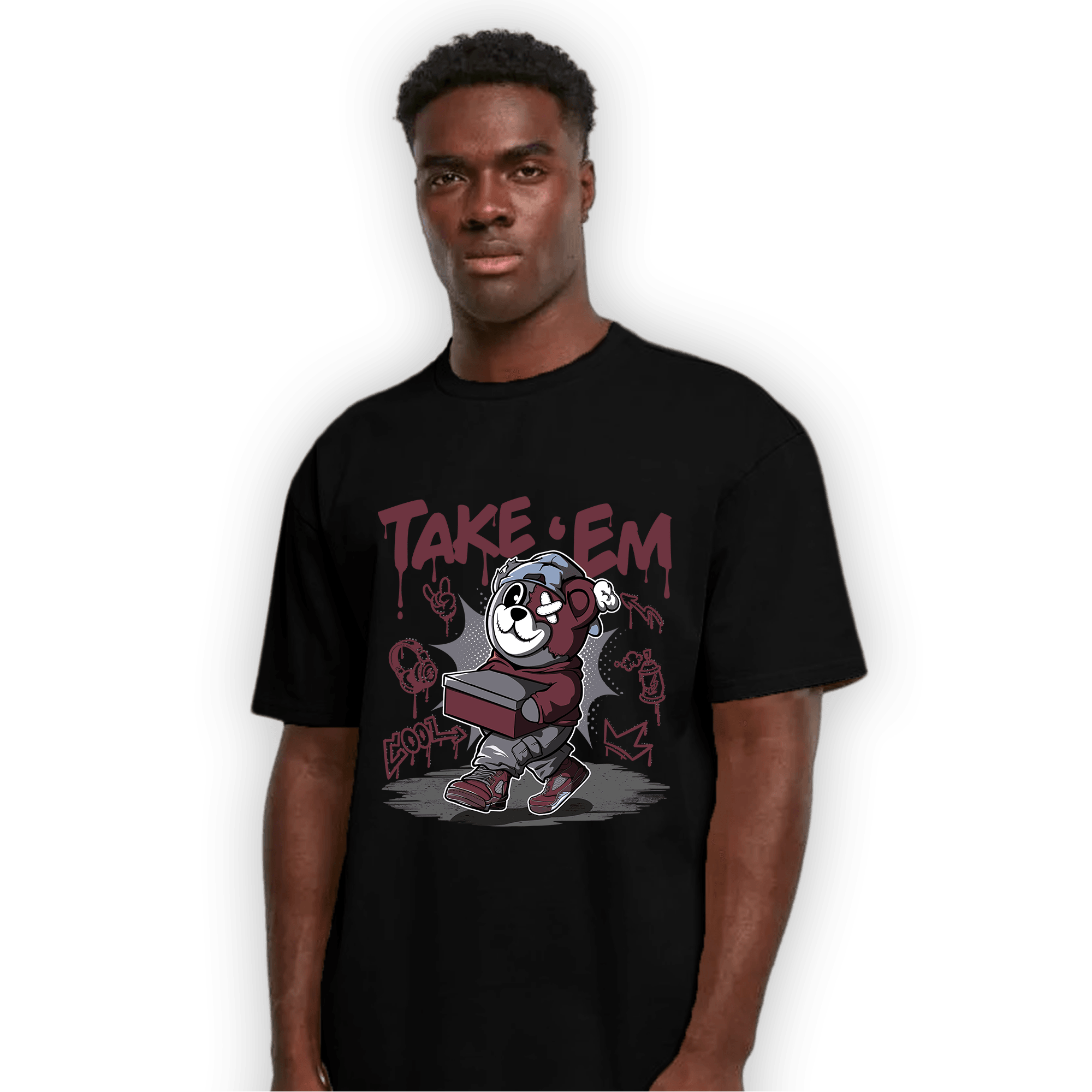 Burgundy 5s T Shirt Match Take &