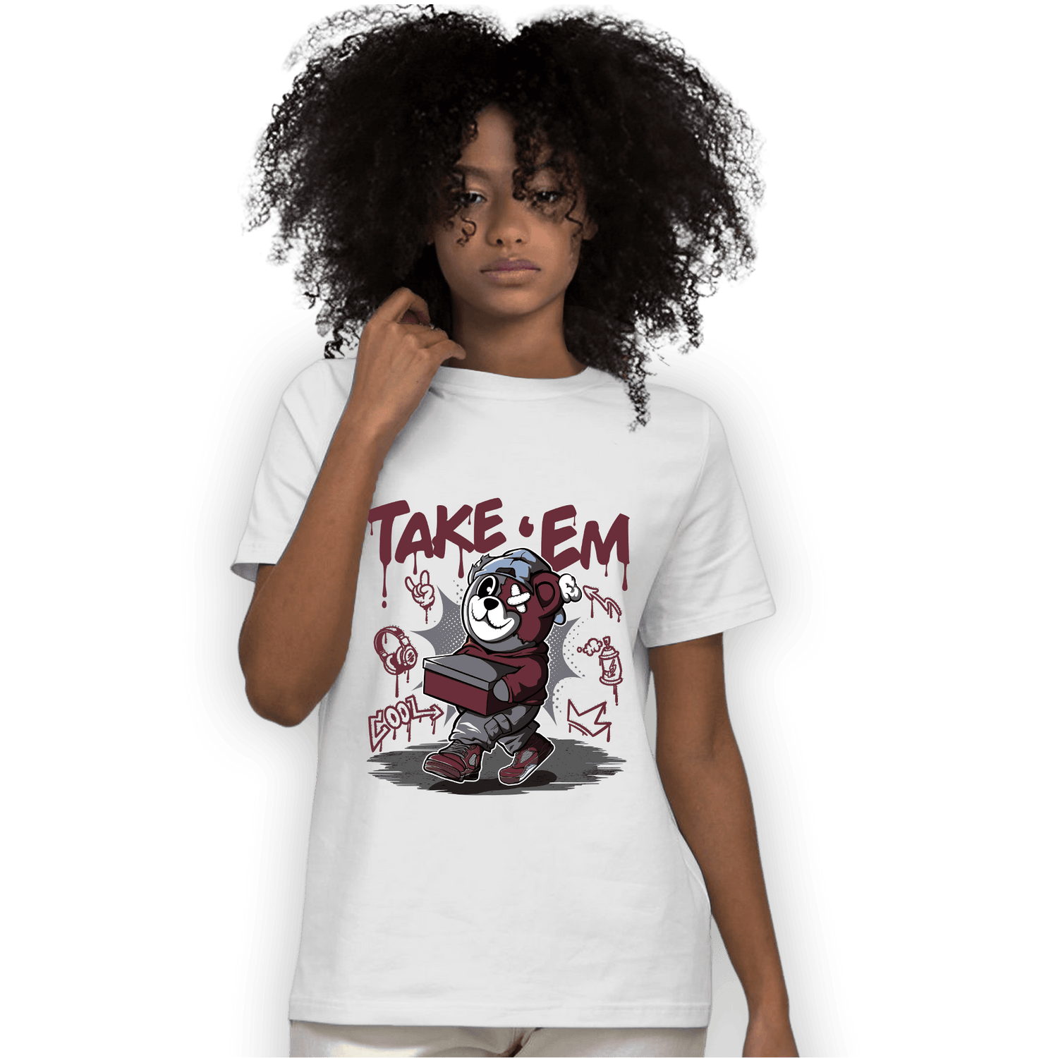 Burgundy 5s T Shirt Match Take &