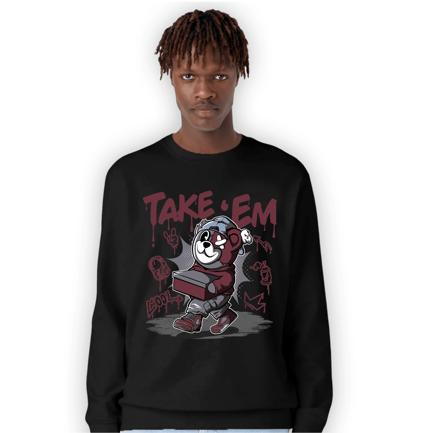 Burgundy 5s Sweatshirt Match Take &