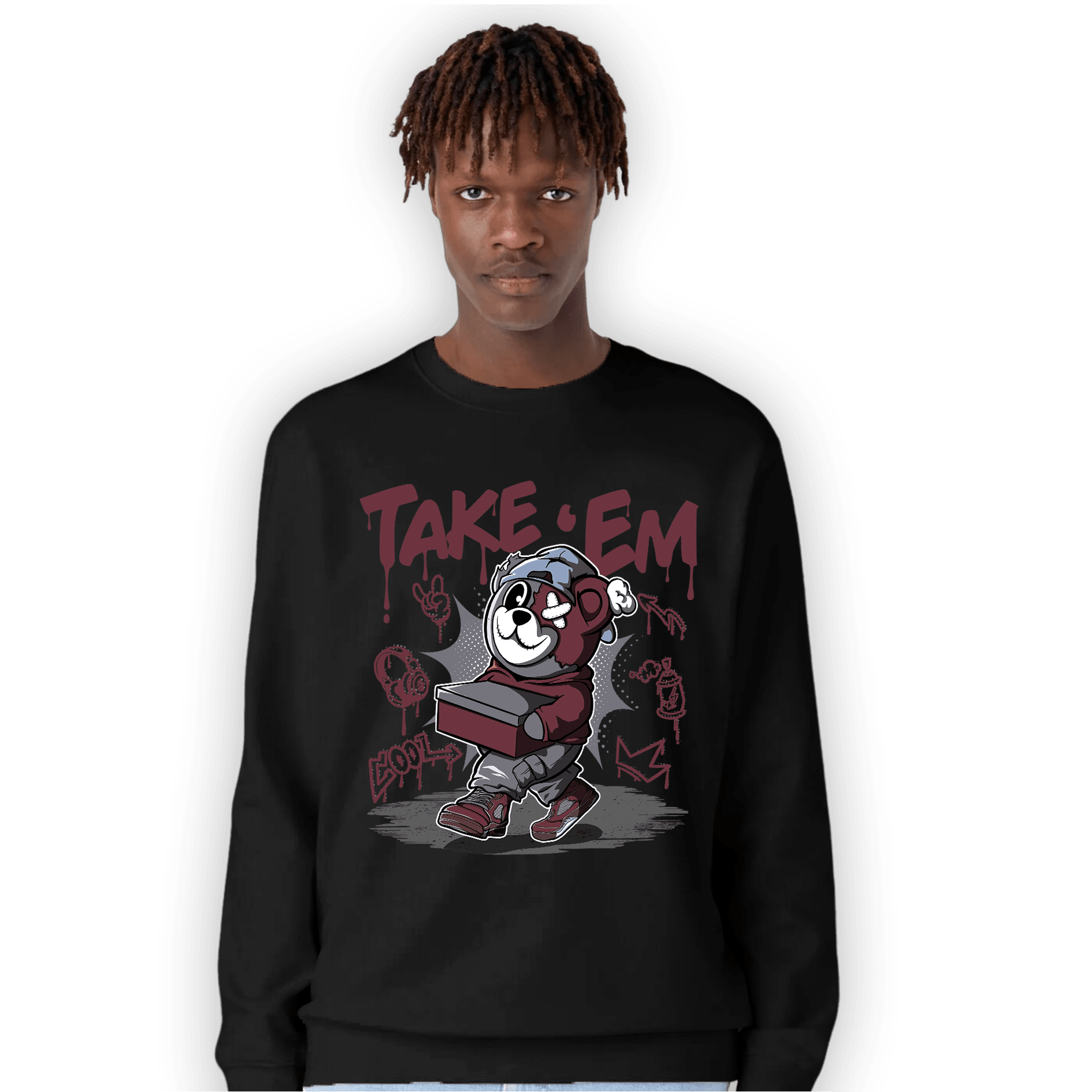 Burgundy 5s Sweatshirt Match Take &