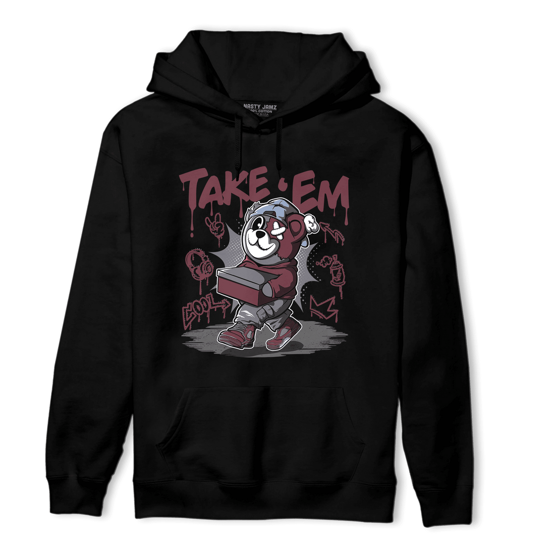 Burgundy 5s Hoodie Match Take &