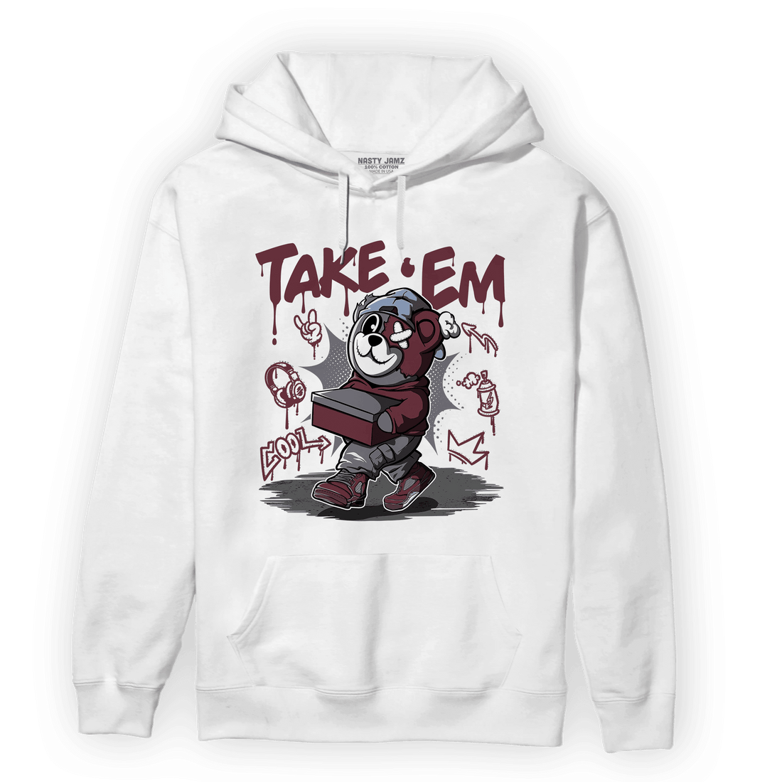 Burgundy 5s Hoodie Match Take &