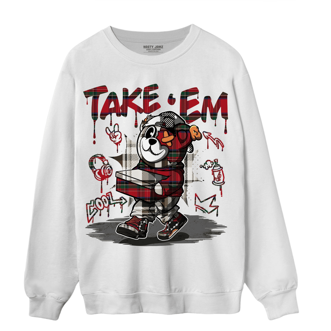 Plaid 5s Sweatshirt Match Take &