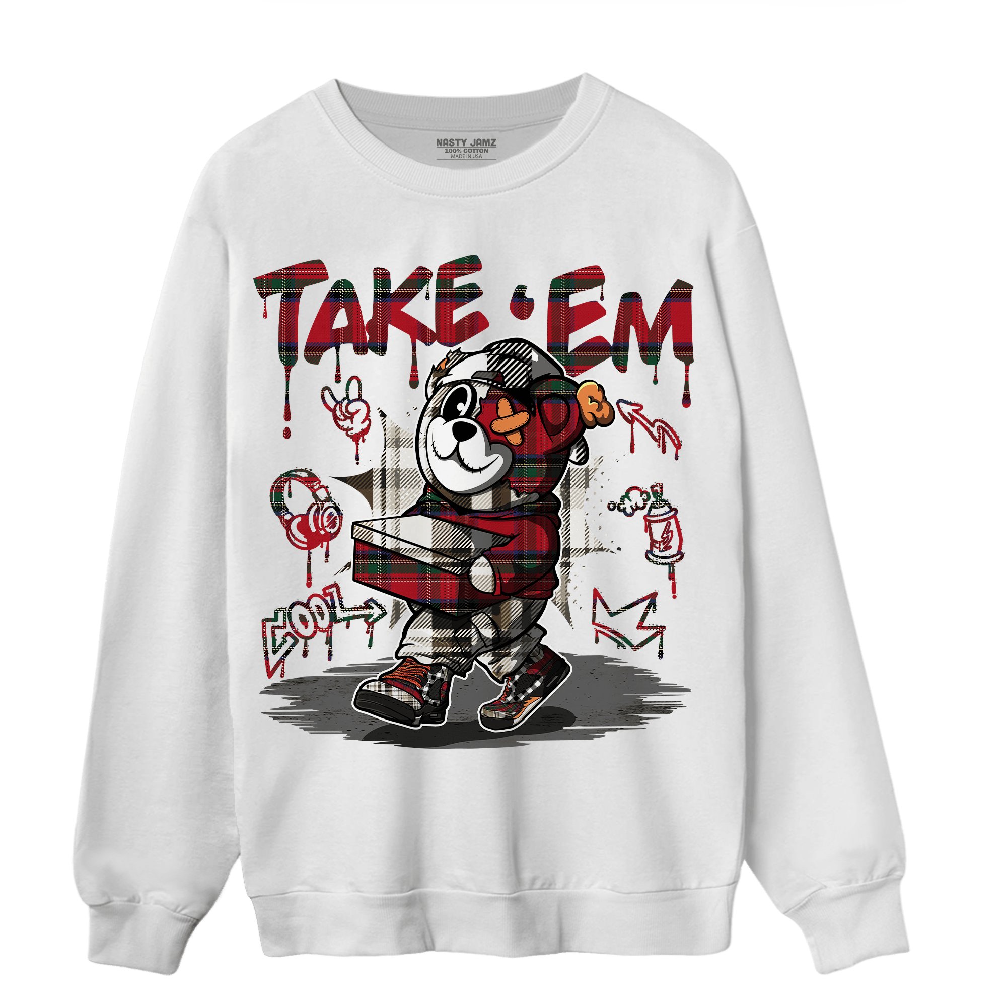 Plaid 5s Sweatshirt Match Take &