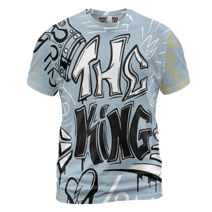 Blue Grey 13s T Shirt Match The King 3D All-Over Print Graffiti - NastyJamz