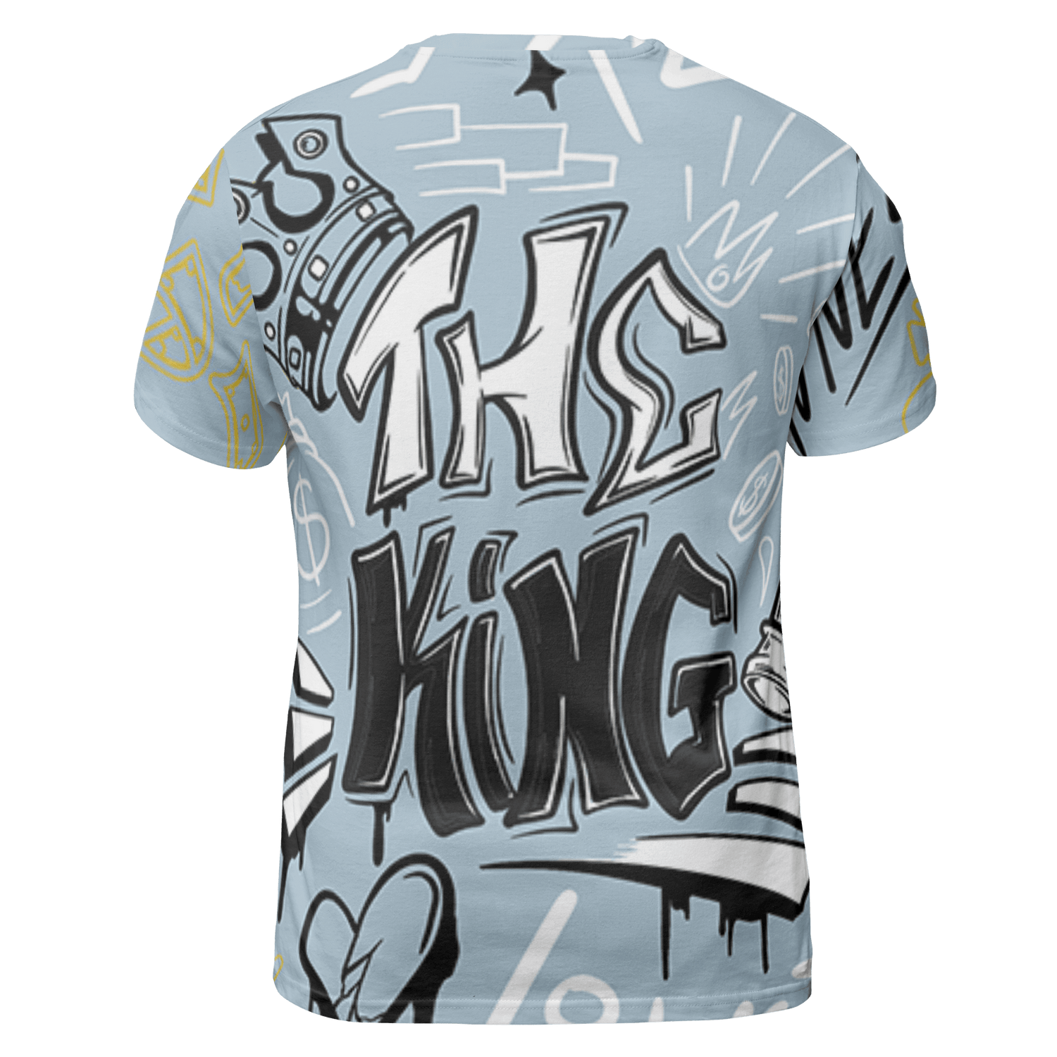 Blue Grey 13s T Shirt Match The King 3D All-Over Print Graffiti - NastyJamz
