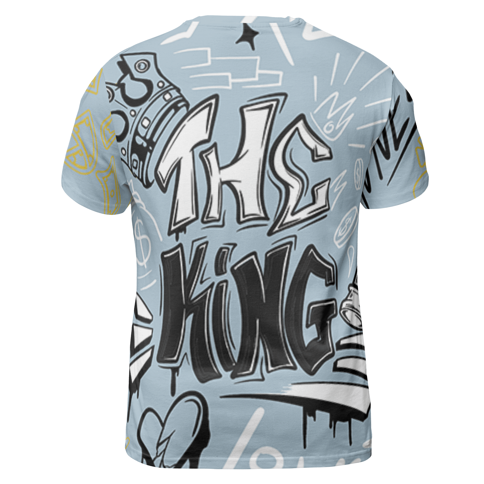 Blue Grey 13s T Shirt Match The King 3D All-Over Print Graffiti - NastyJamz