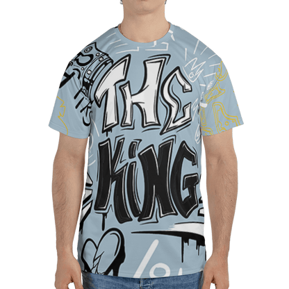 Blue Grey 13s T Shirt Match The King 3D All-Over Print Graffiti - NastyJamz