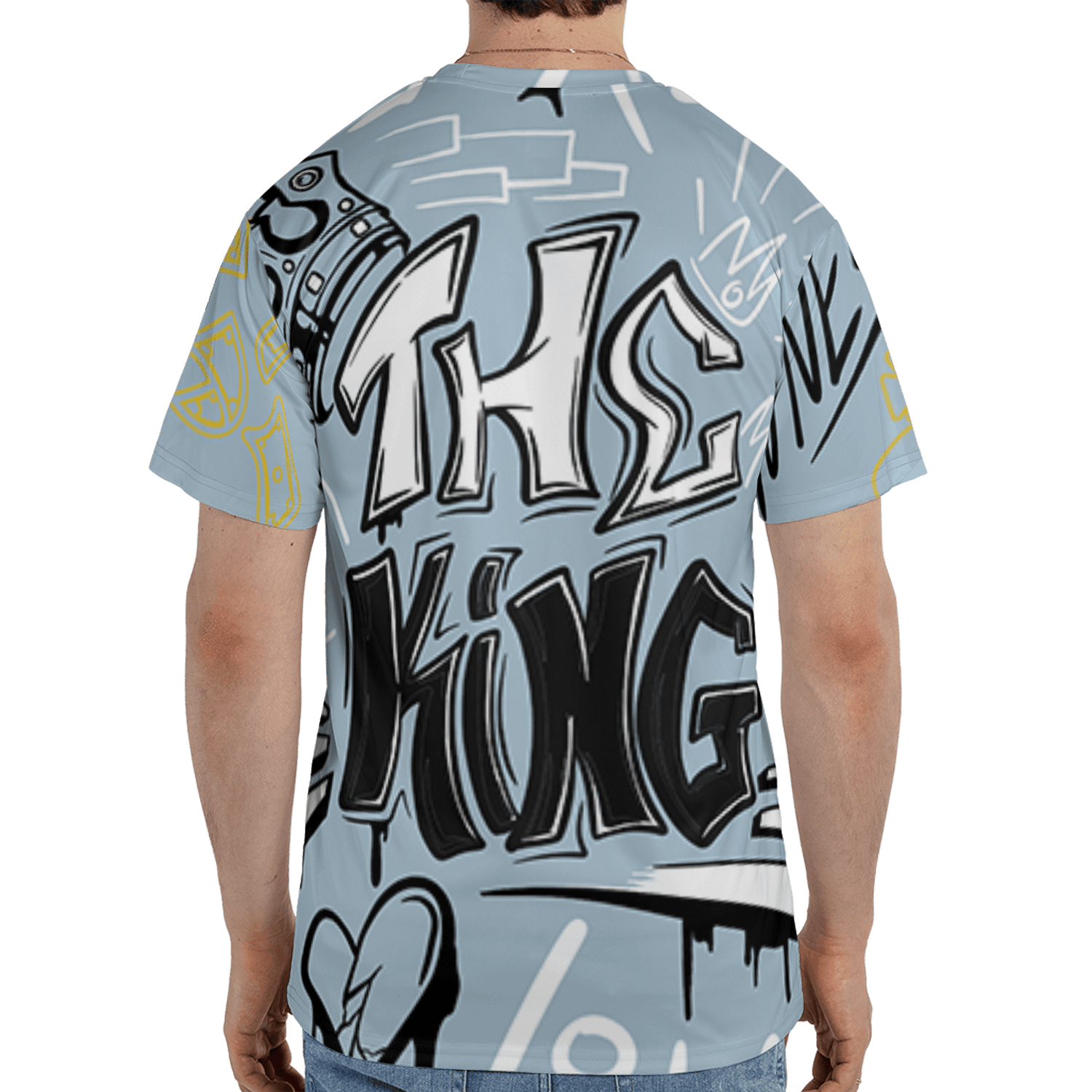 Blue Grey 13s T Shirt Match The King 3D All-Over Print Graffiti - NastyJamz