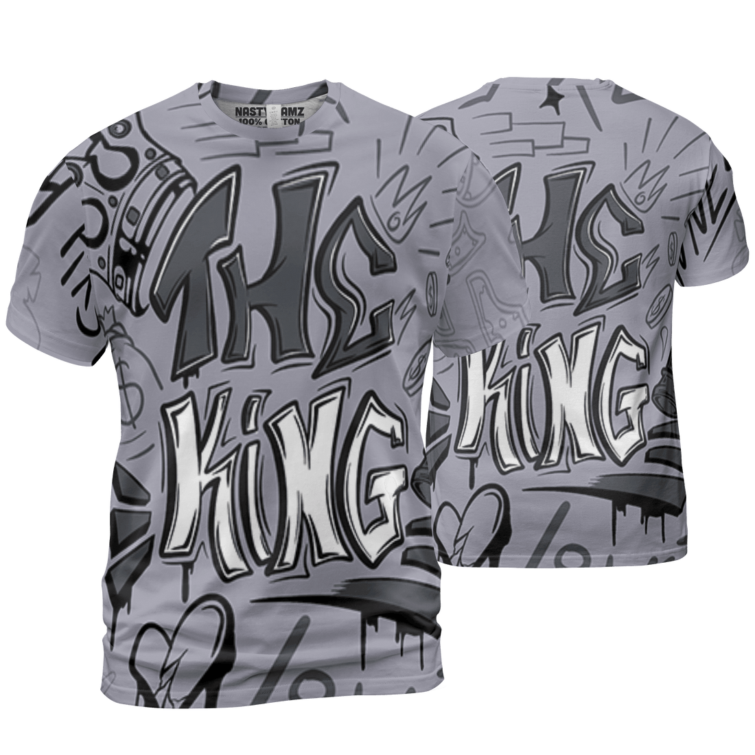 Stealth 14s T Shirt Match The King 3D All-Over Print Graffiti - NastyJamz
