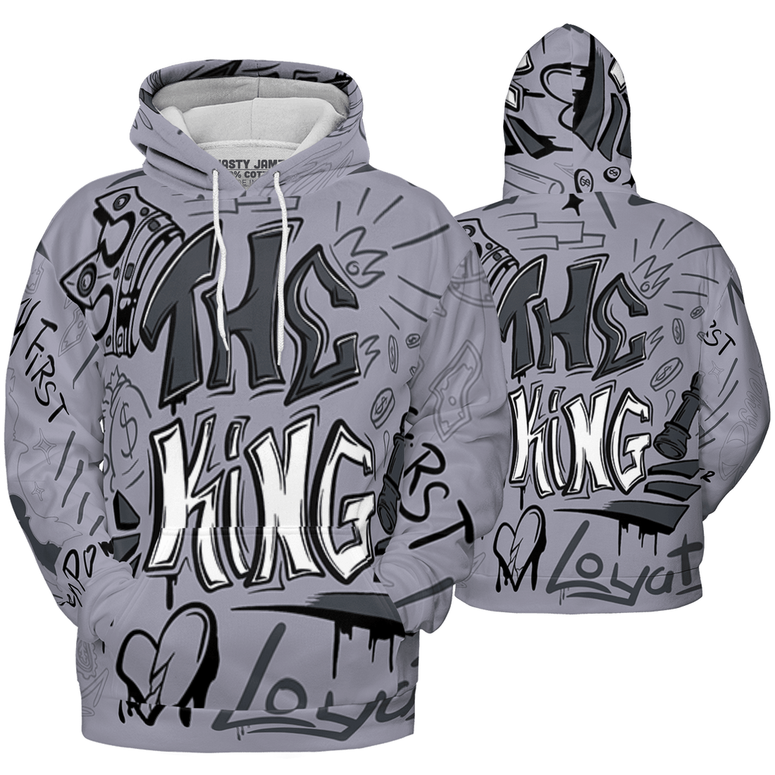 Stealth 14s Hoodie Match The King 3D All-Over Print Graffiti - NastyJamz