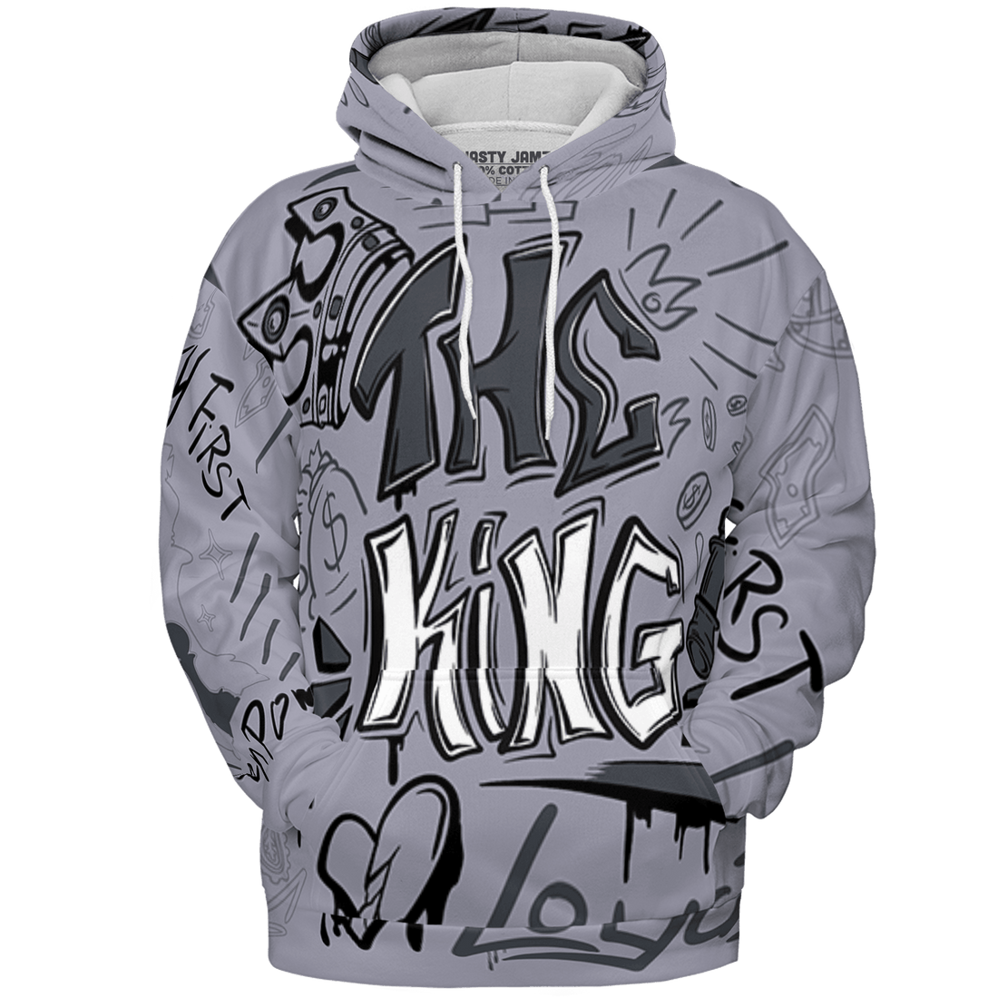 Stealth 14s Hoodie Match The King 3D All-Over Print Graffiti - NastyJamz