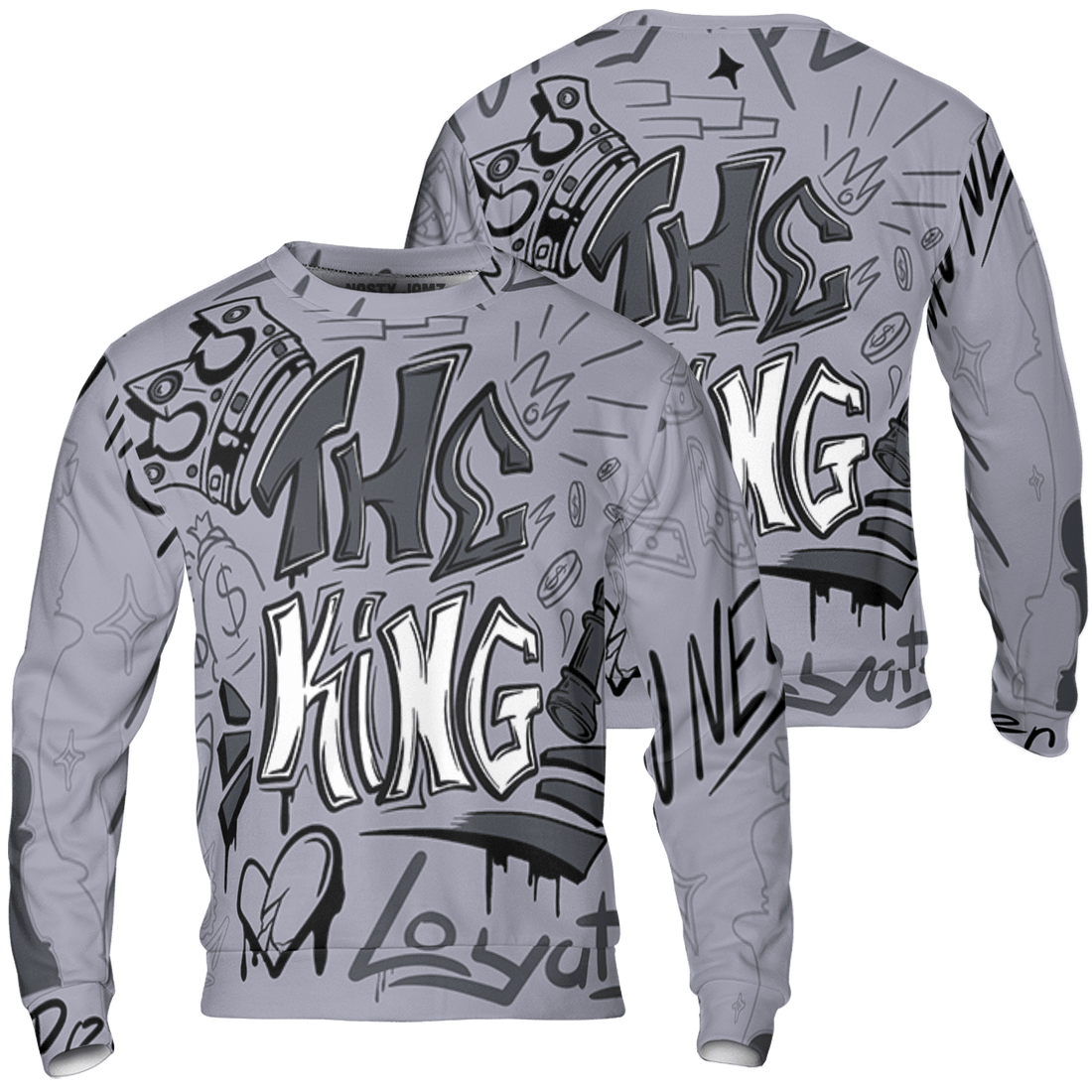 Stealth 14s Sweatshirt Match The King 3D All-Over Print Graffiti - NastyJamz