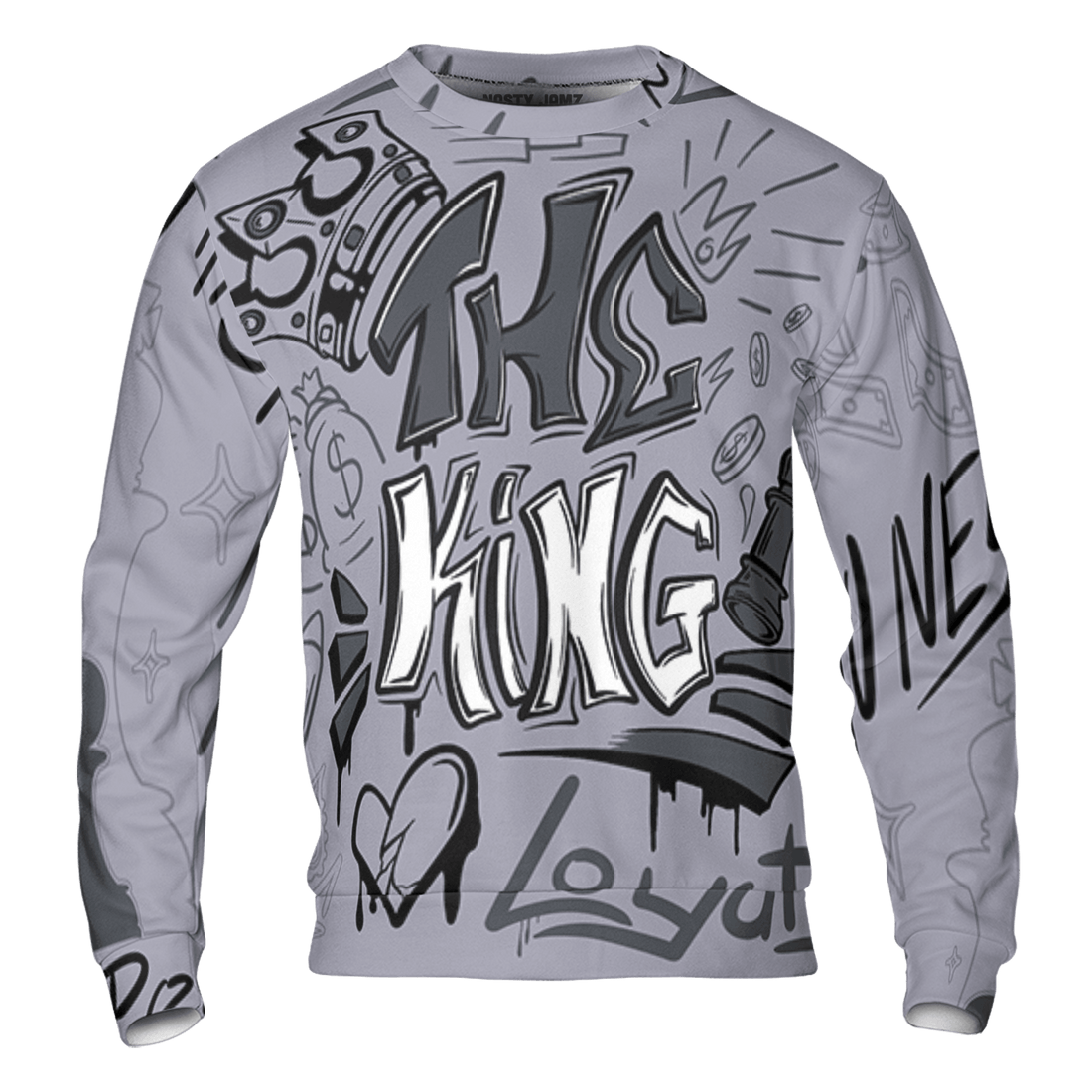 Stealth 14s Sweatshirt Match The King 3D All-Over Print Graffiti - NastyJamz